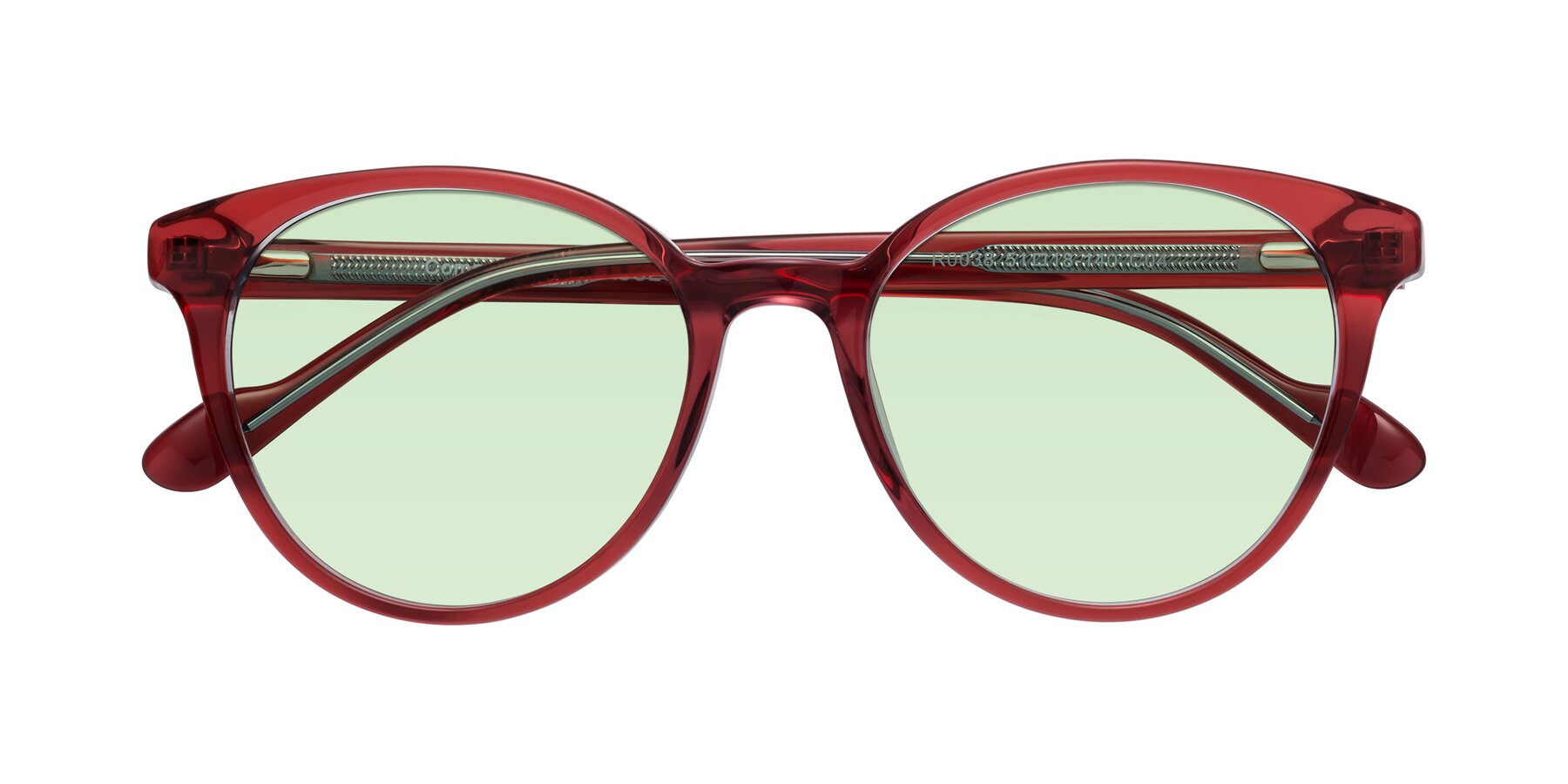 Folded Front of Common in Red with Light Green Tinted Lenses