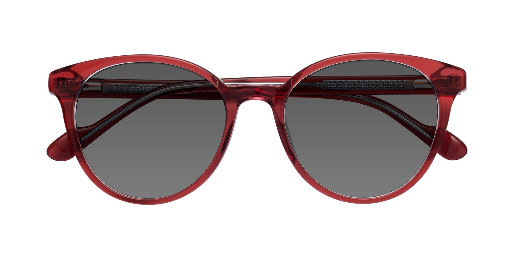 Folded Front of Common in Red with Medium Gray Tinted Lenses