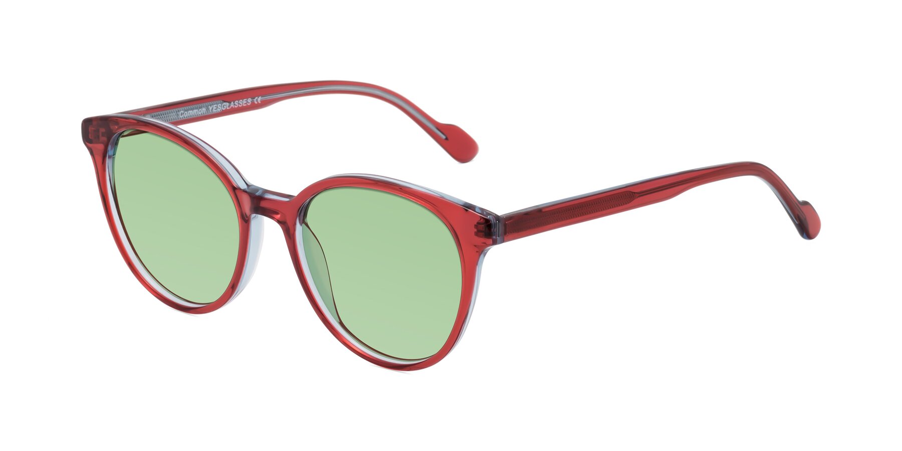 Angle of Common in Red with Medium Green Tinted Lenses