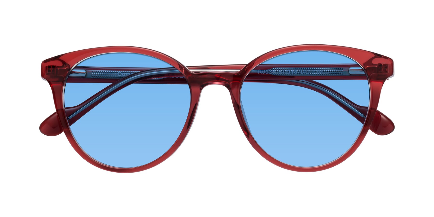 Folded Front of Common in Red with Medium Blue Tinted Lenses