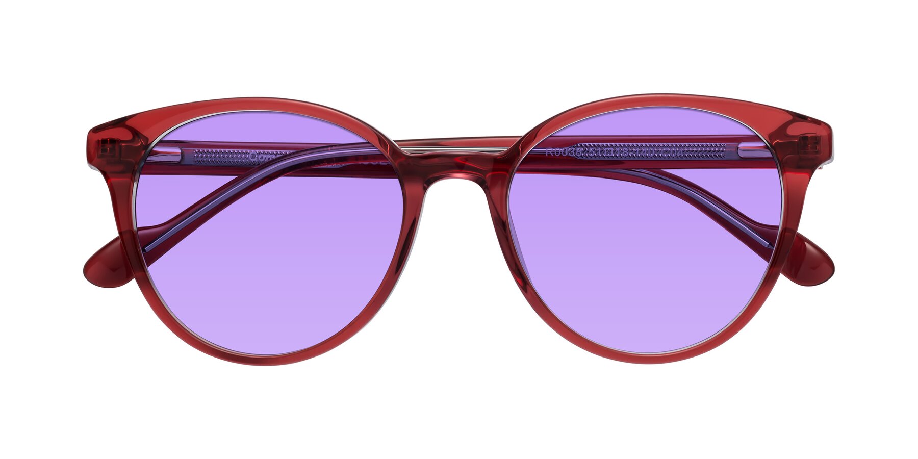 Folded Front of Common in Red with Medium Purple Tinted Lenses