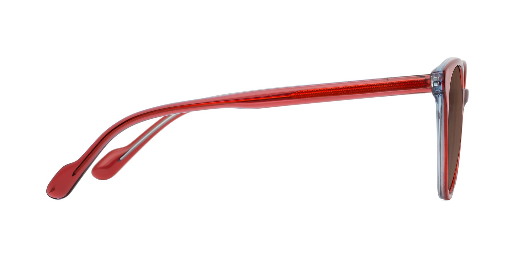 Side of Common in Red with Brown Tinted Lenses