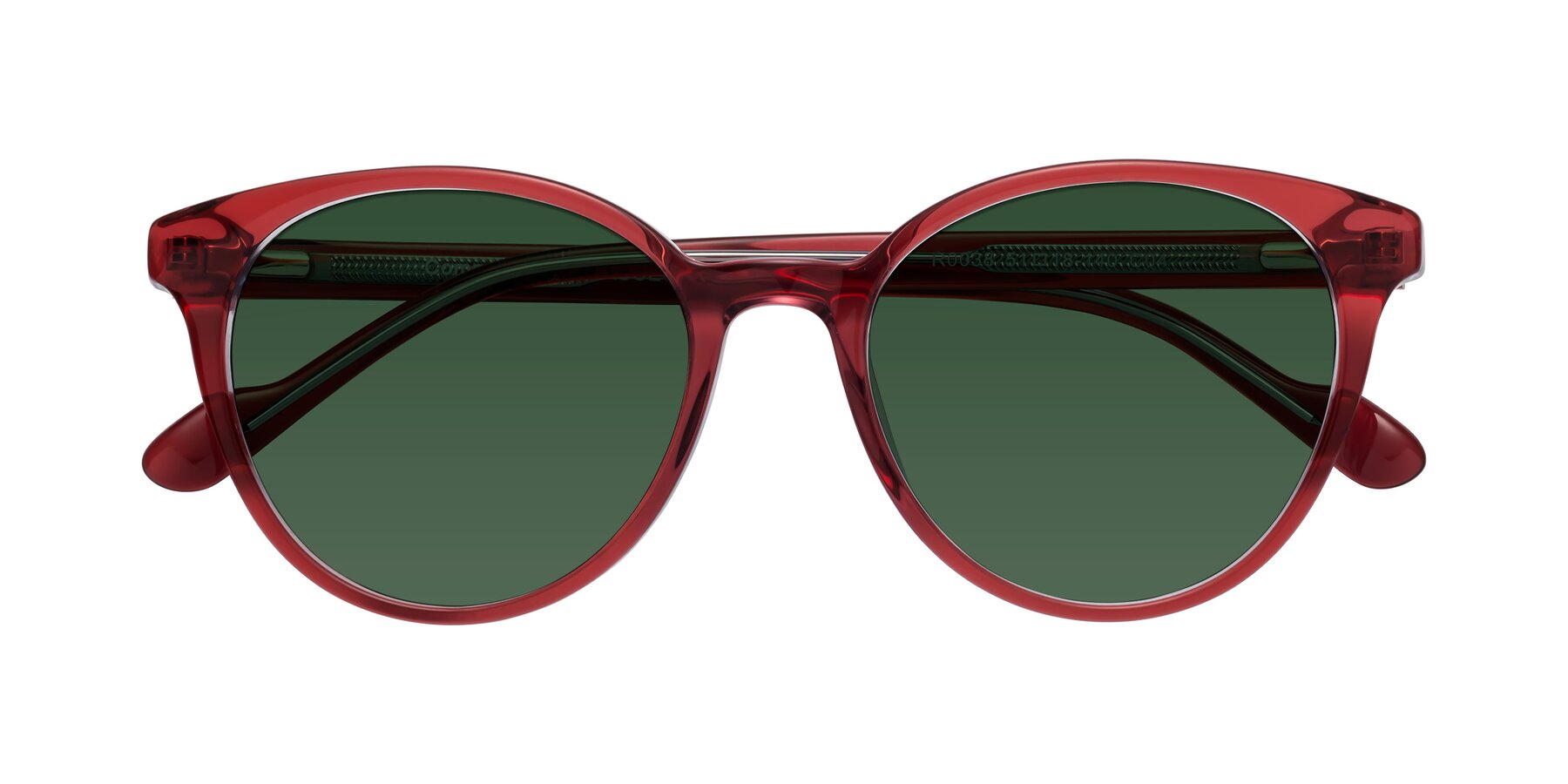 Folded Front of Common in Red with Green Tinted Lenses