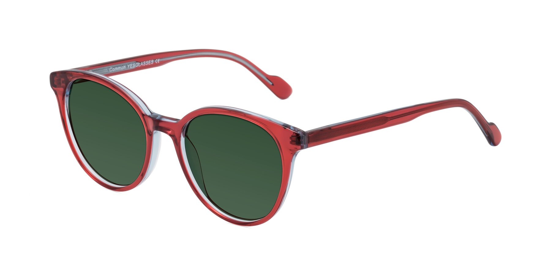 Angle of Common in Red with Green Tinted Lenses