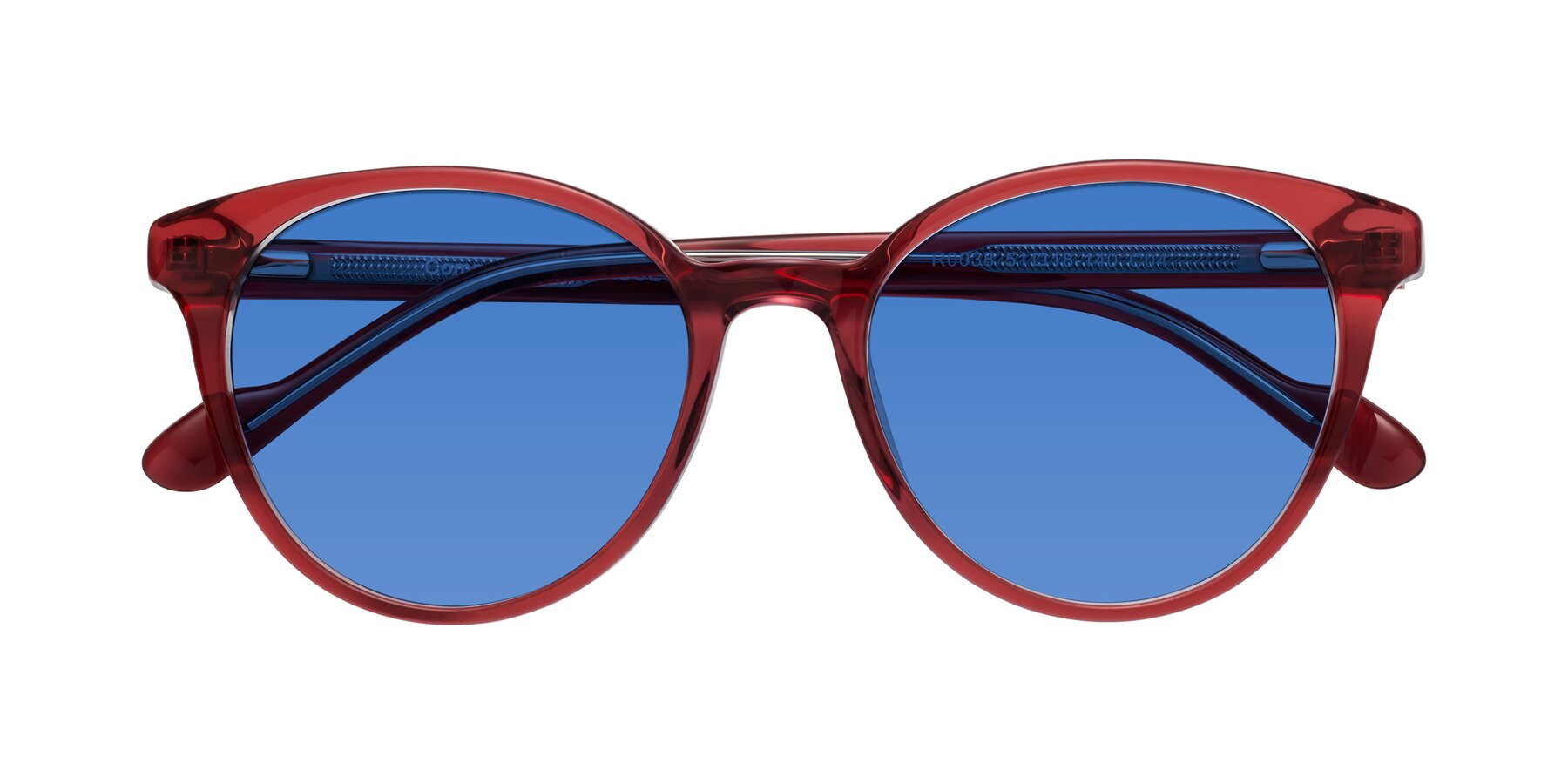 Folded Front of Common in Red with Blue Tinted Lenses