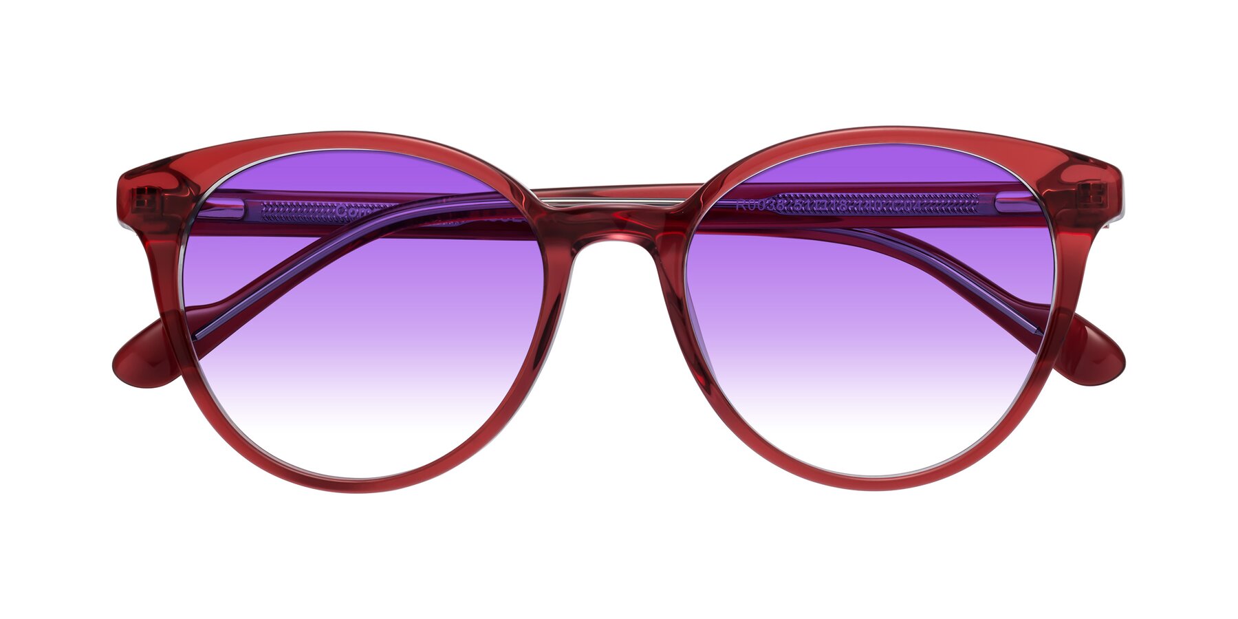 Folded Front of Common in Red with Purple Gradient Lenses