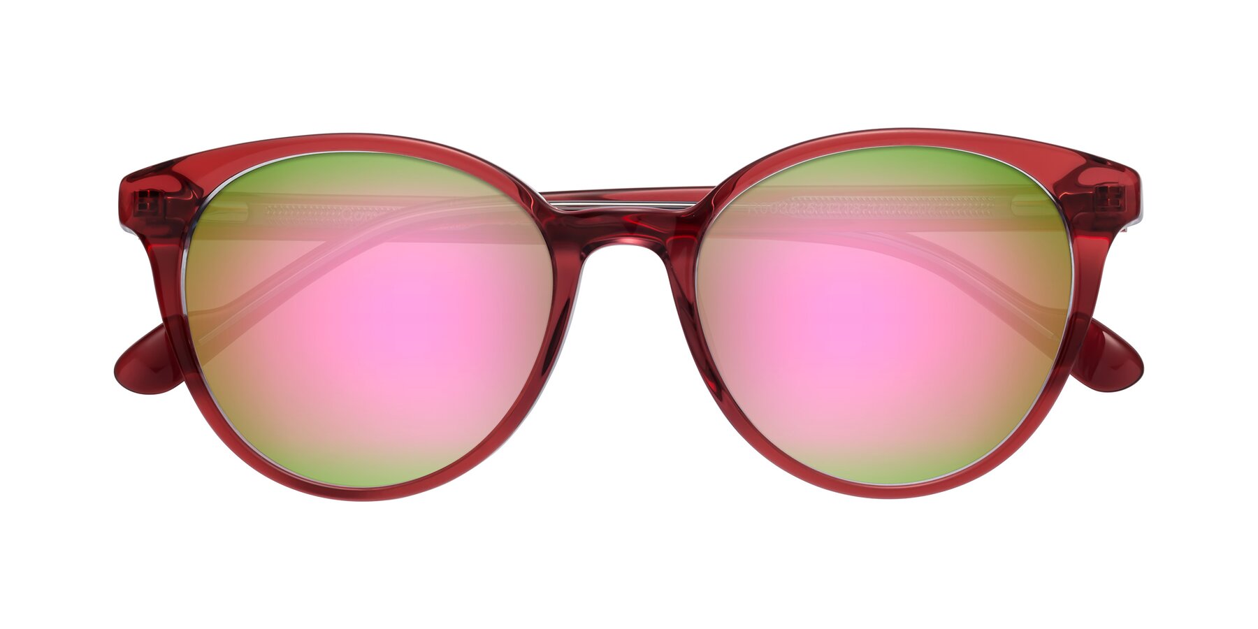 Folded Front of Common in Red with Pink Mirrored Lenses