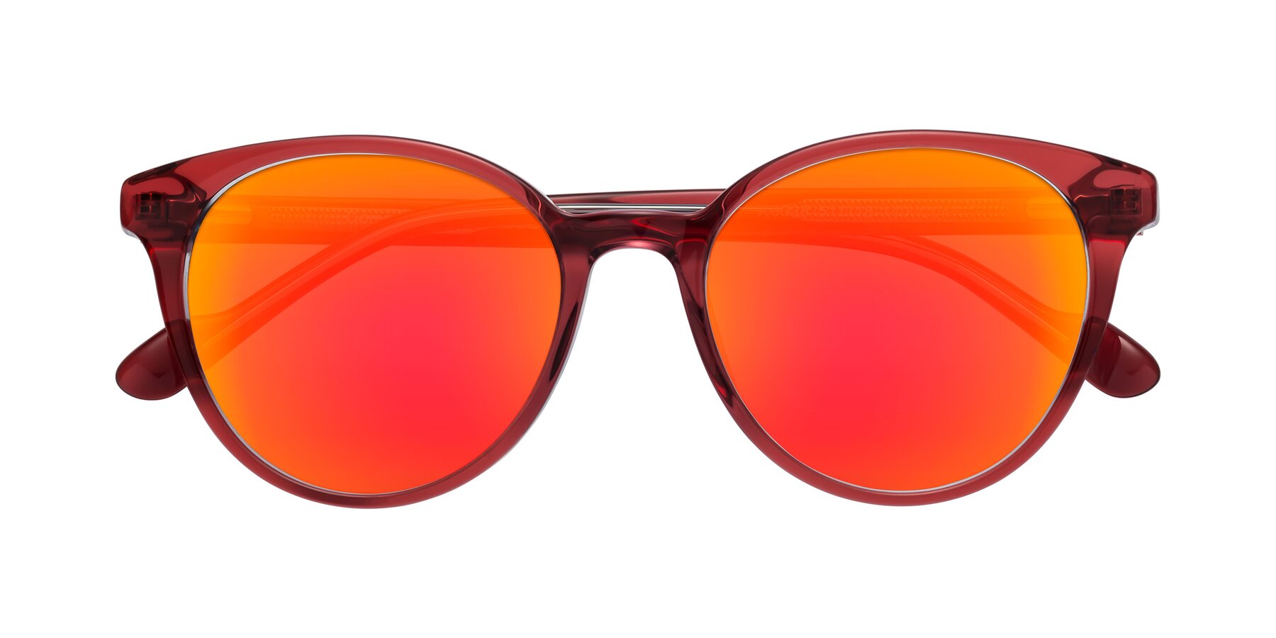 Folded Front of Common in Red with Red Gold Mirrored Lenses