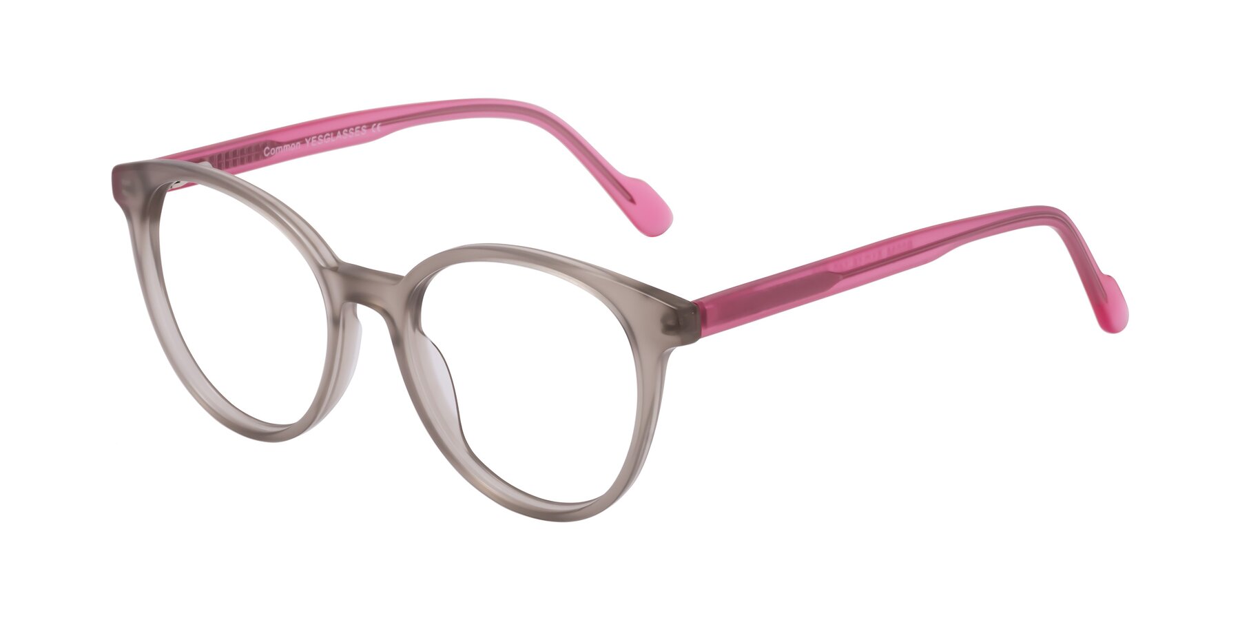 Angle of Common in Pale Olive-Pink with Clear Eyeglass Lenses