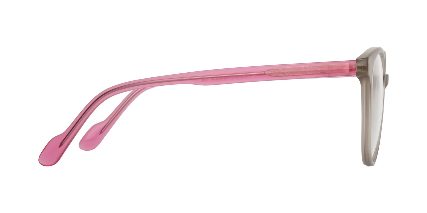 Side of Common in Pale Olive-Pink with Clear Eyeglass Lenses