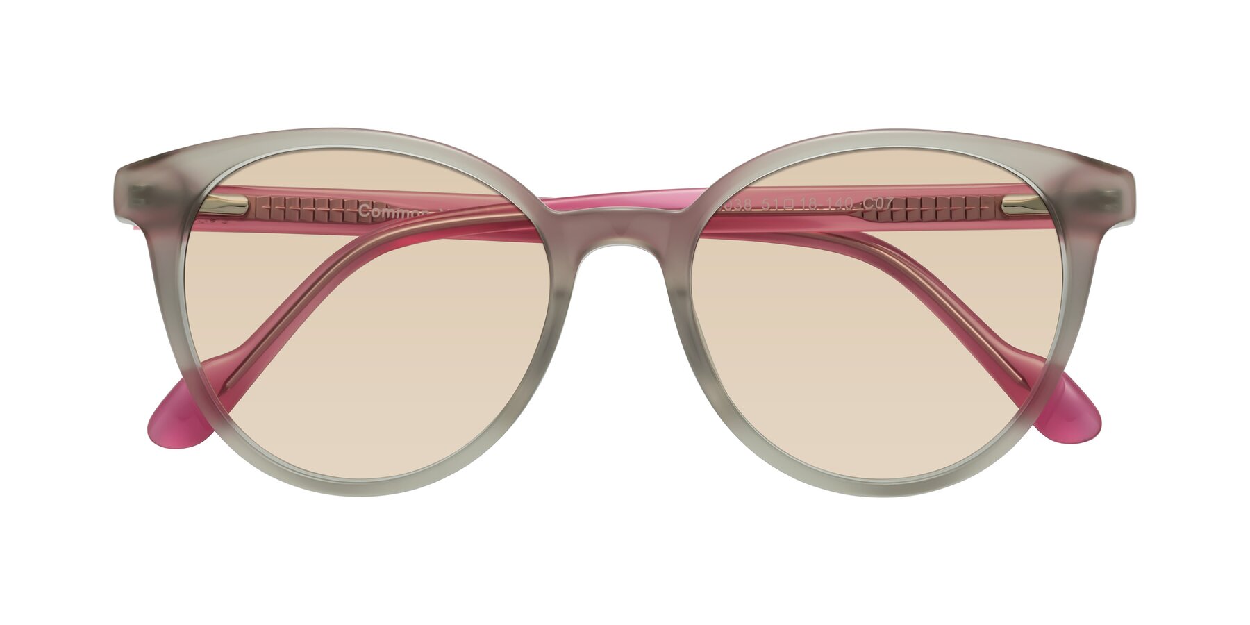 Folded Front of Common in Pale Olive-Pink with Light Brown Tinted Lenses