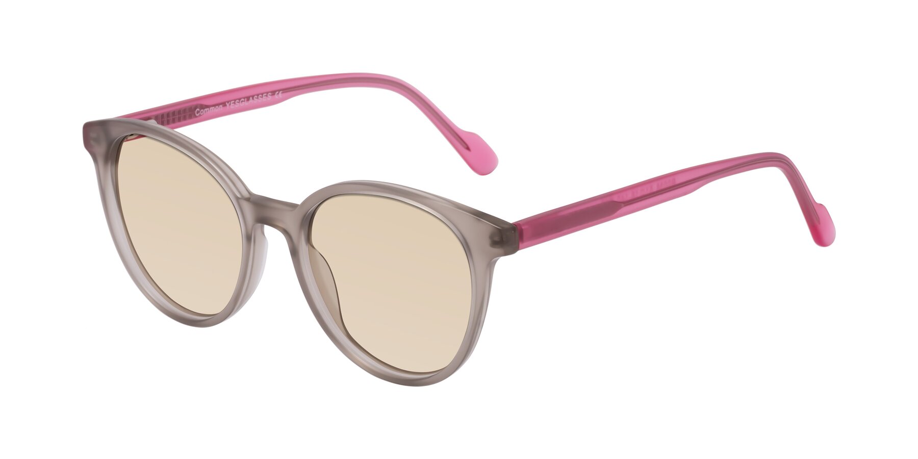 Angle of Common in Pale Olive-Pink with Light Brown Tinted Lenses