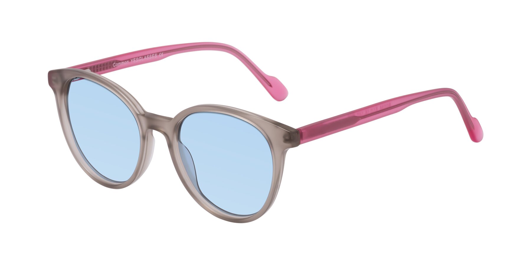 Angle of Common in Pale Olive-Pink with Light Blue Tinted Lenses