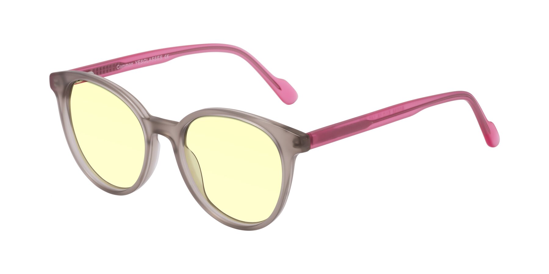 Angle of Common in Pale Olive-Pink with Light Yellow Tinted Lenses