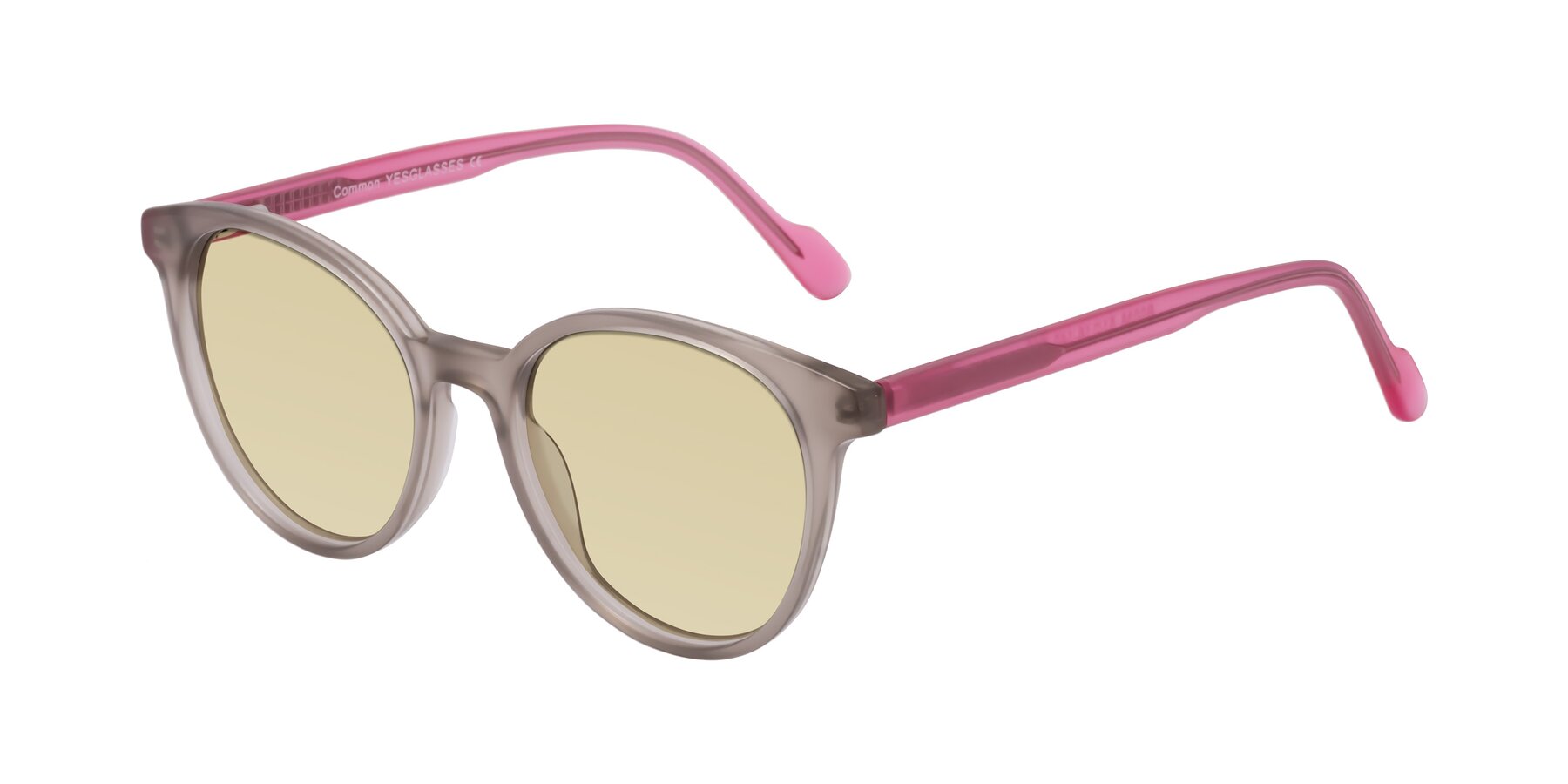 Angle of Common in Pale Olive-Pink with Light Champagne Tinted Lenses