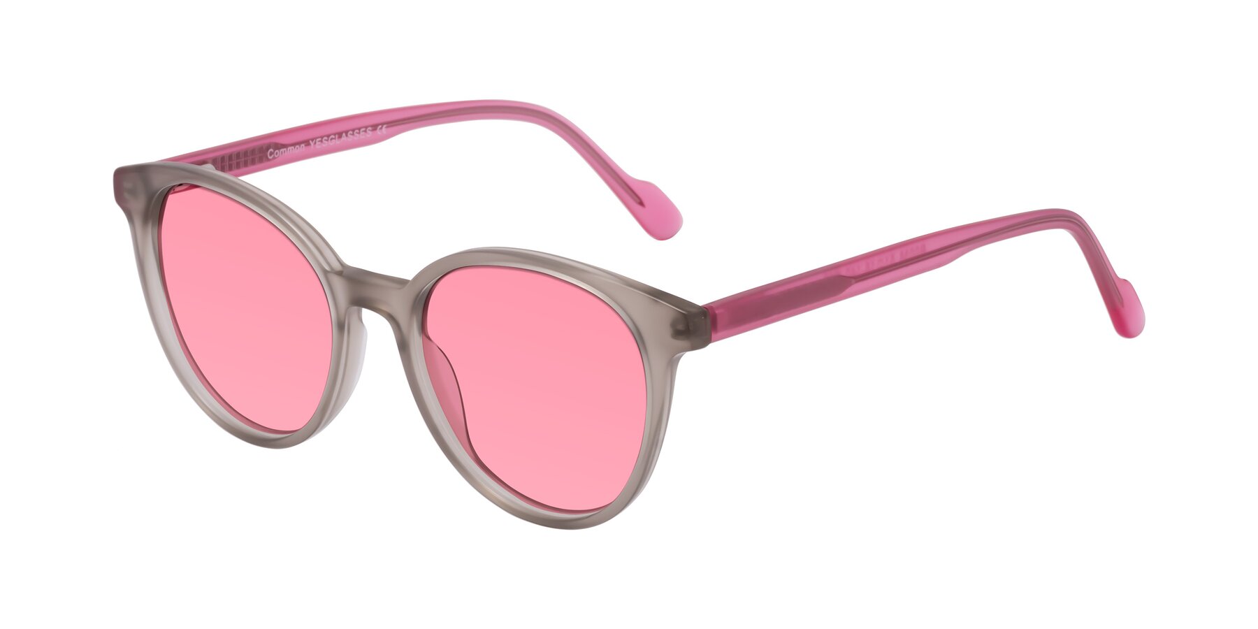 Angle of Common in Pale Olive-Pink with Pink Tinted Lenses