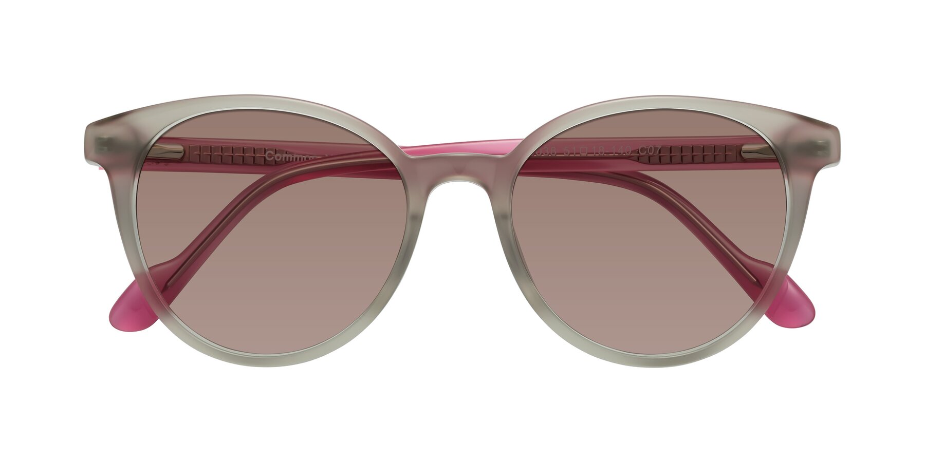 Folded Front of Common in Pale Olive-Pink with Medium Brown Tinted Lenses