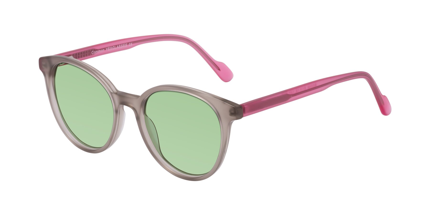 Angle of Common in Pale Olive-Pink with Medium Green Tinted Lenses