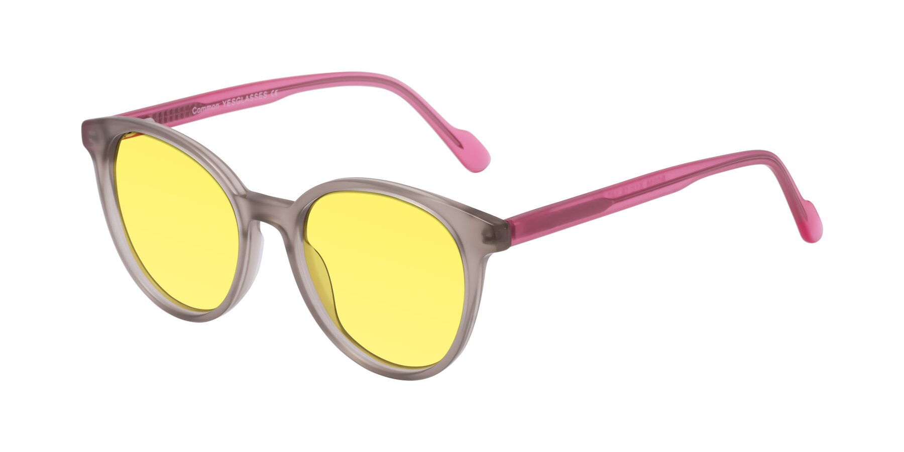 Angle of Common in Pale Olive-Pink with Medium Yellow Tinted Lenses