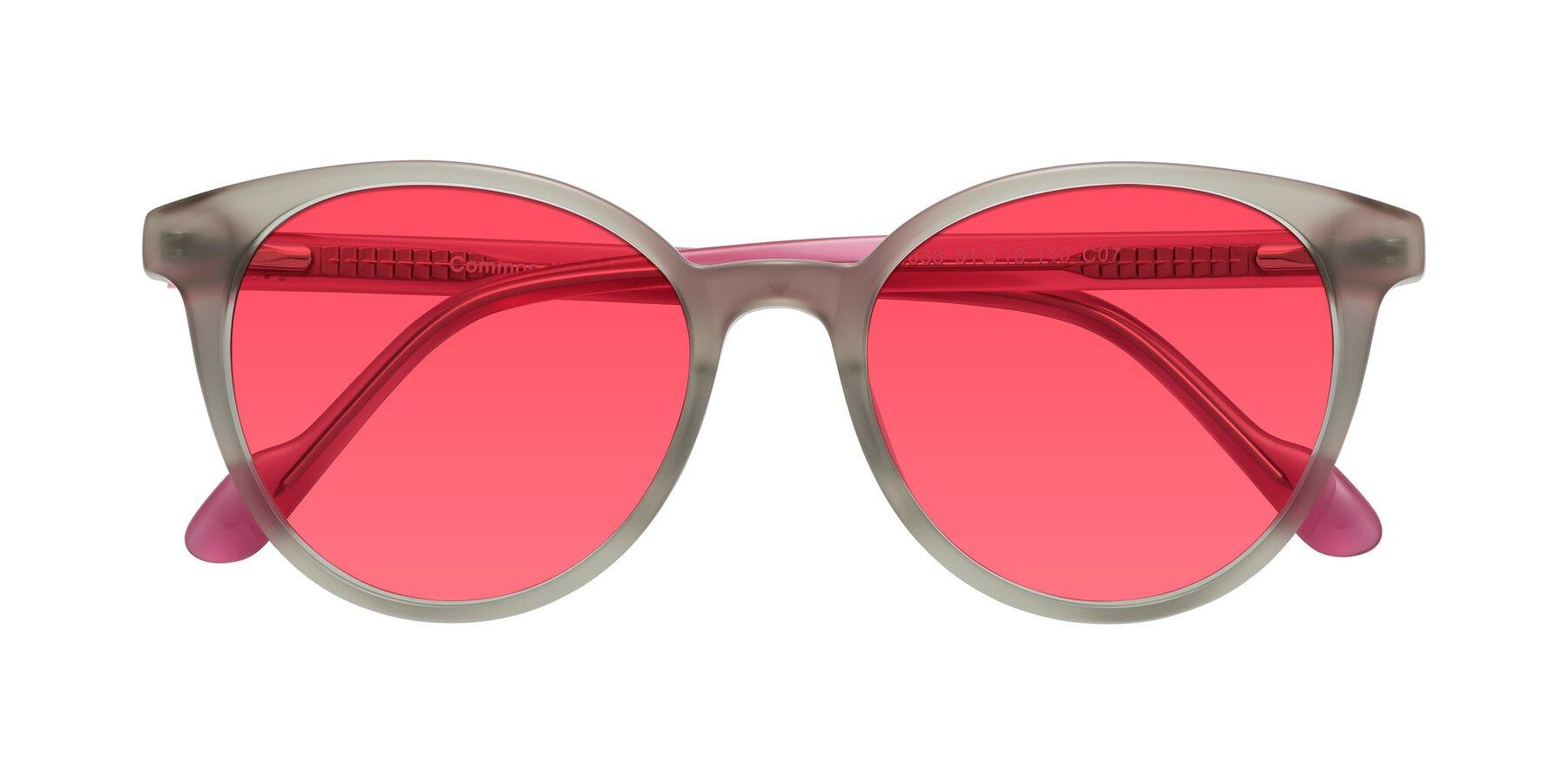 Folded Front of Common in Pale Olive-Pink with Red Tinted Lenses