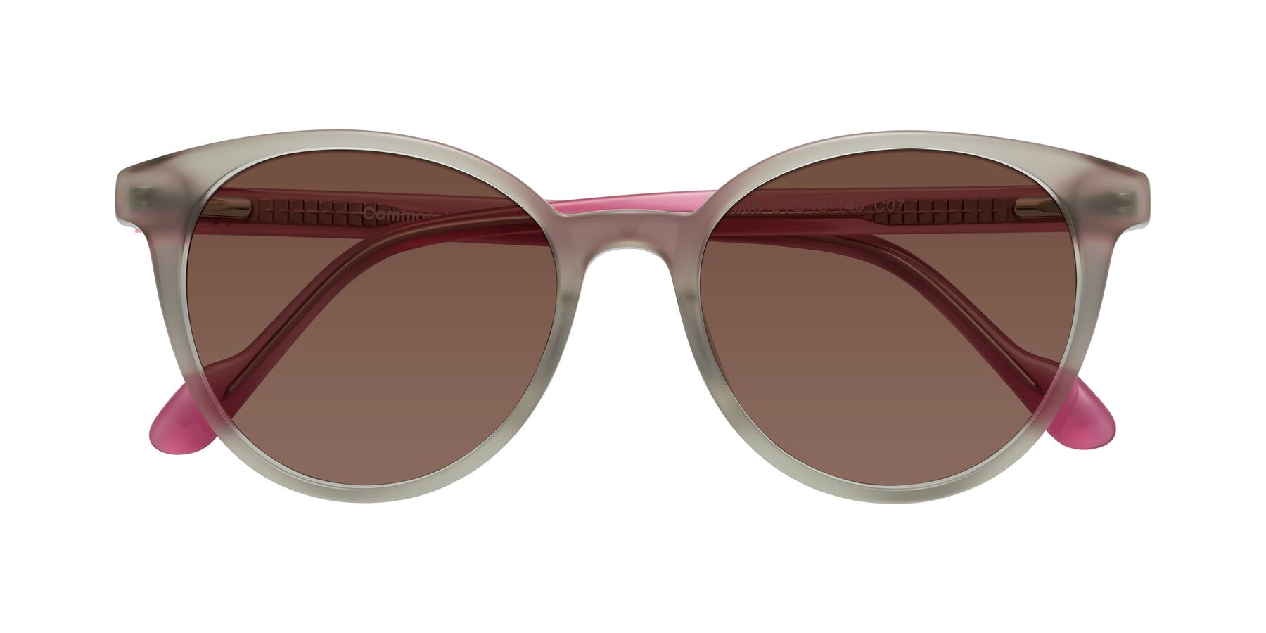 Folded Front of Common in Pale Olive-Pink with Brown Tinted Lenses