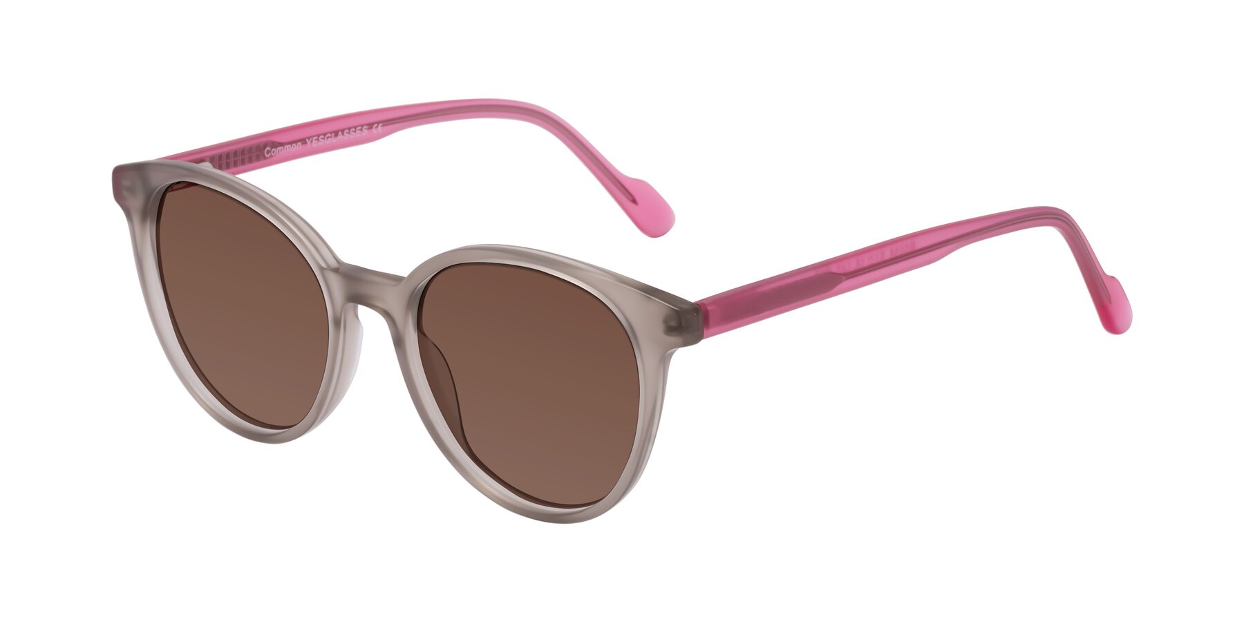 Angle of Common in Pale Olive-Pink with Brown Tinted Lenses