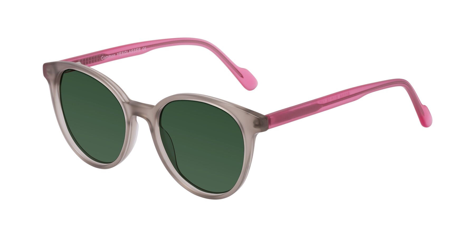 Angle of Common in Pale Olive-Pink with Green Tinted Lenses