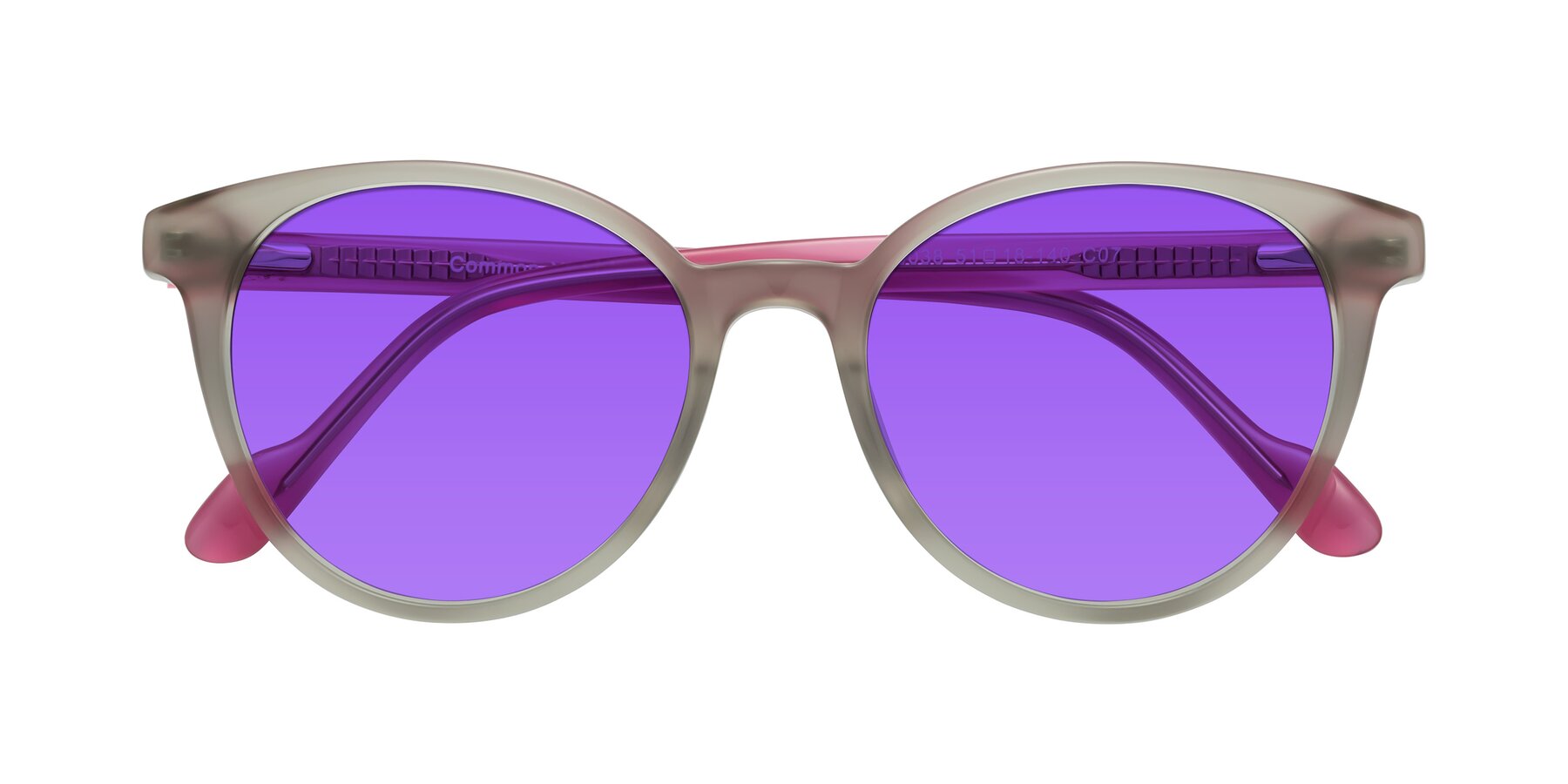 Folded Front of Common in Pale Olive-Pink with Purple Tinted Lenses