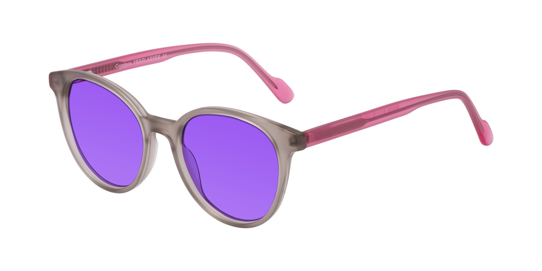 Angle of Common in Pale Olive-Pink with Purple Tinted Lenses