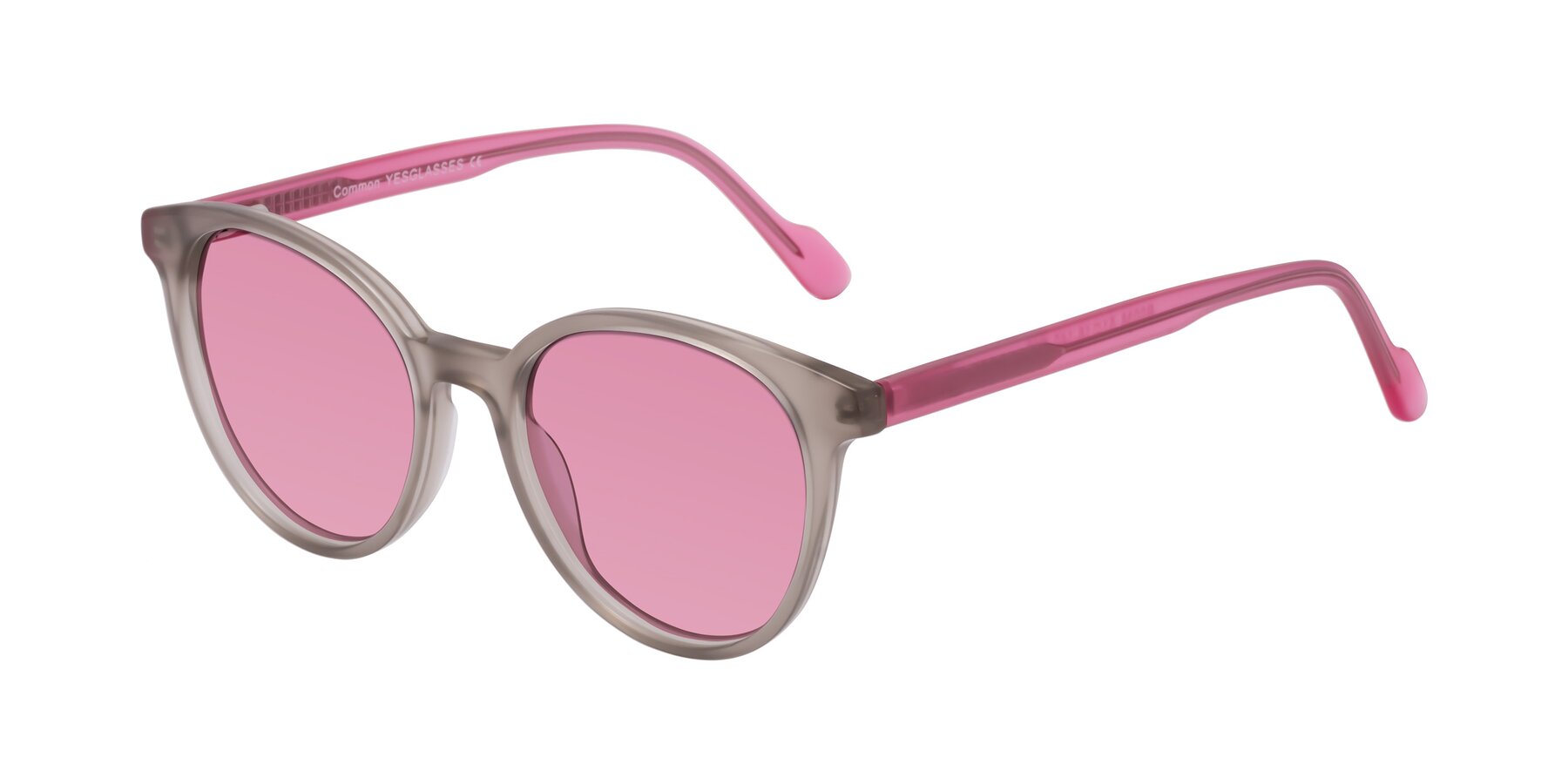 Angle of Common in Pale Olive-Pink with Medium Wine Tinted Lenses