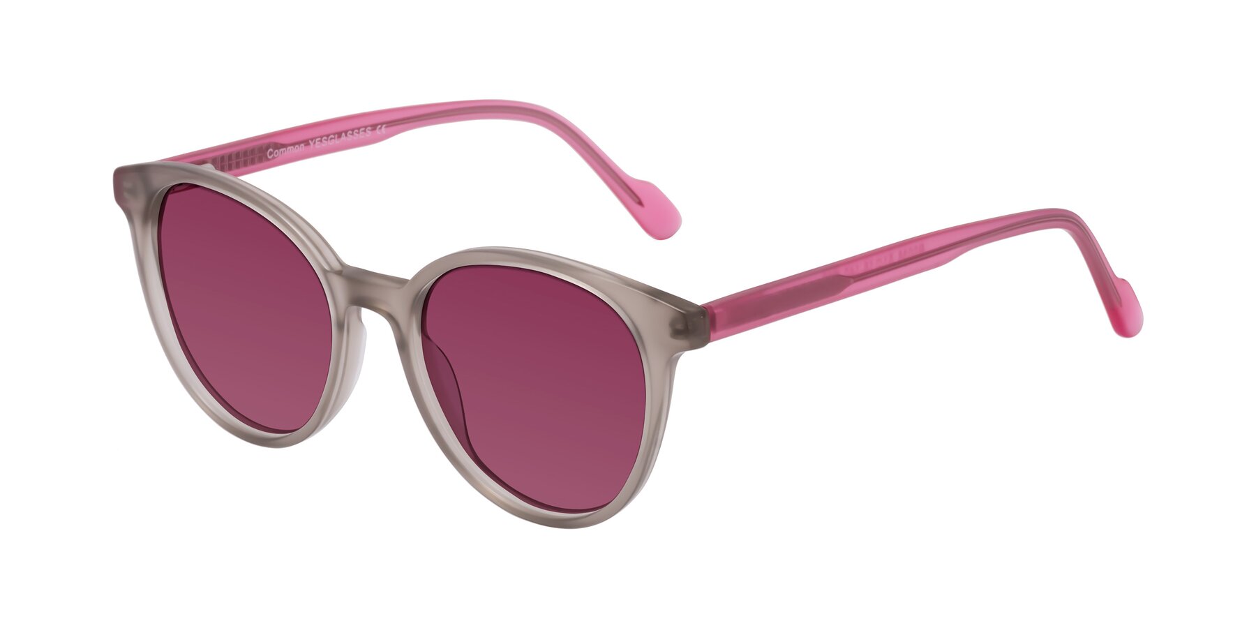 Angle of Common in Pale Olive-Pink with Wine Tinted Lenses