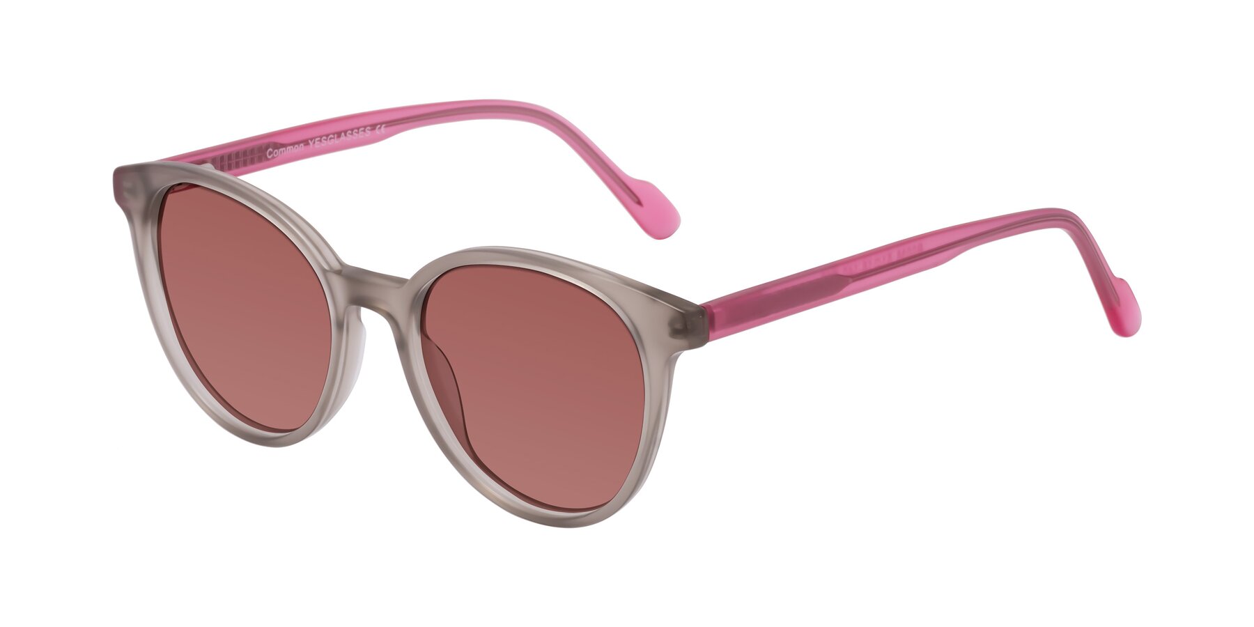 Angle of Common in Pale Olive-Pink with Garnet Tinted Lenses