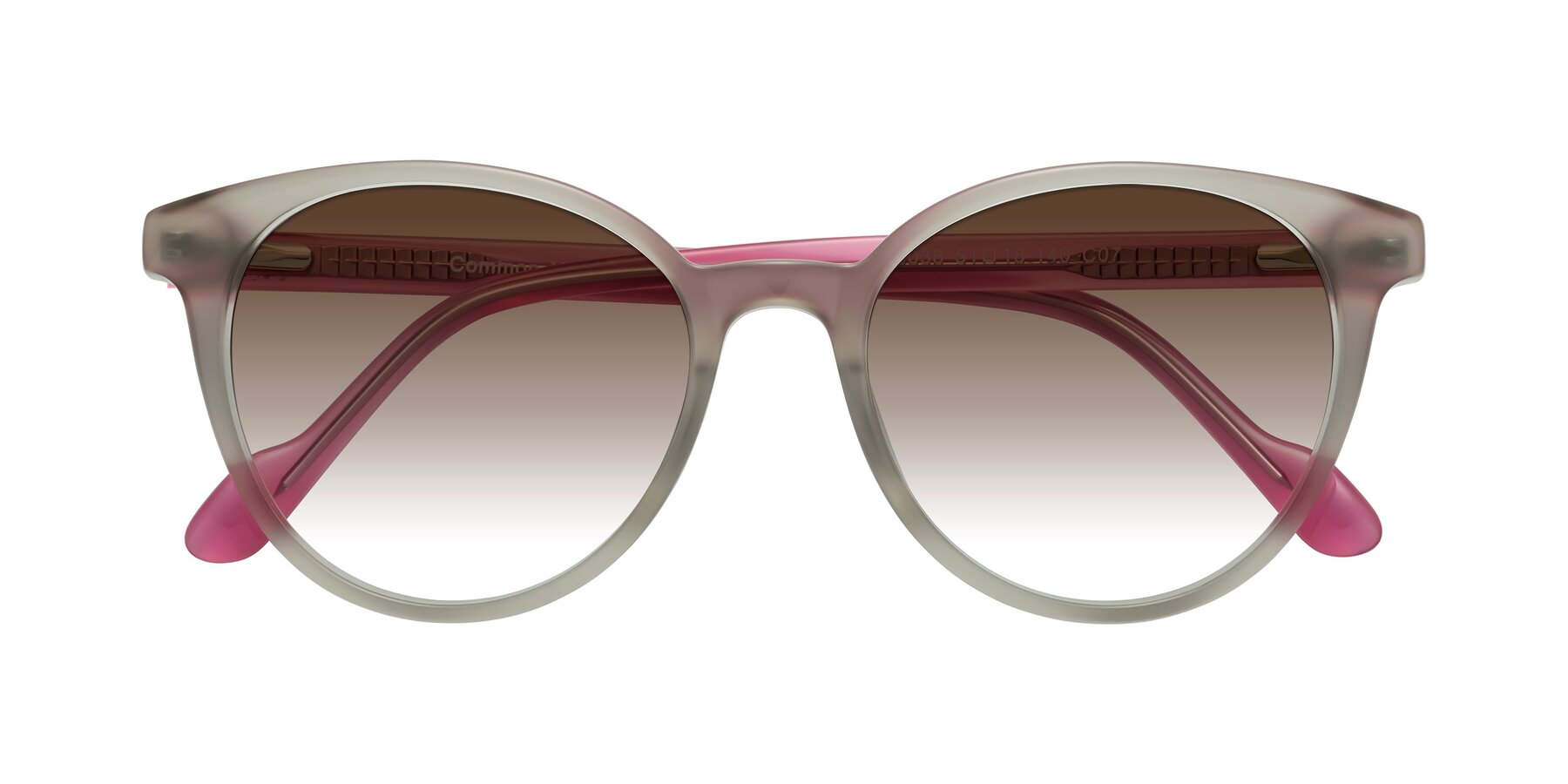 Folded Front of Common in Pale Olive-Pink with Brown Gradient Lenses