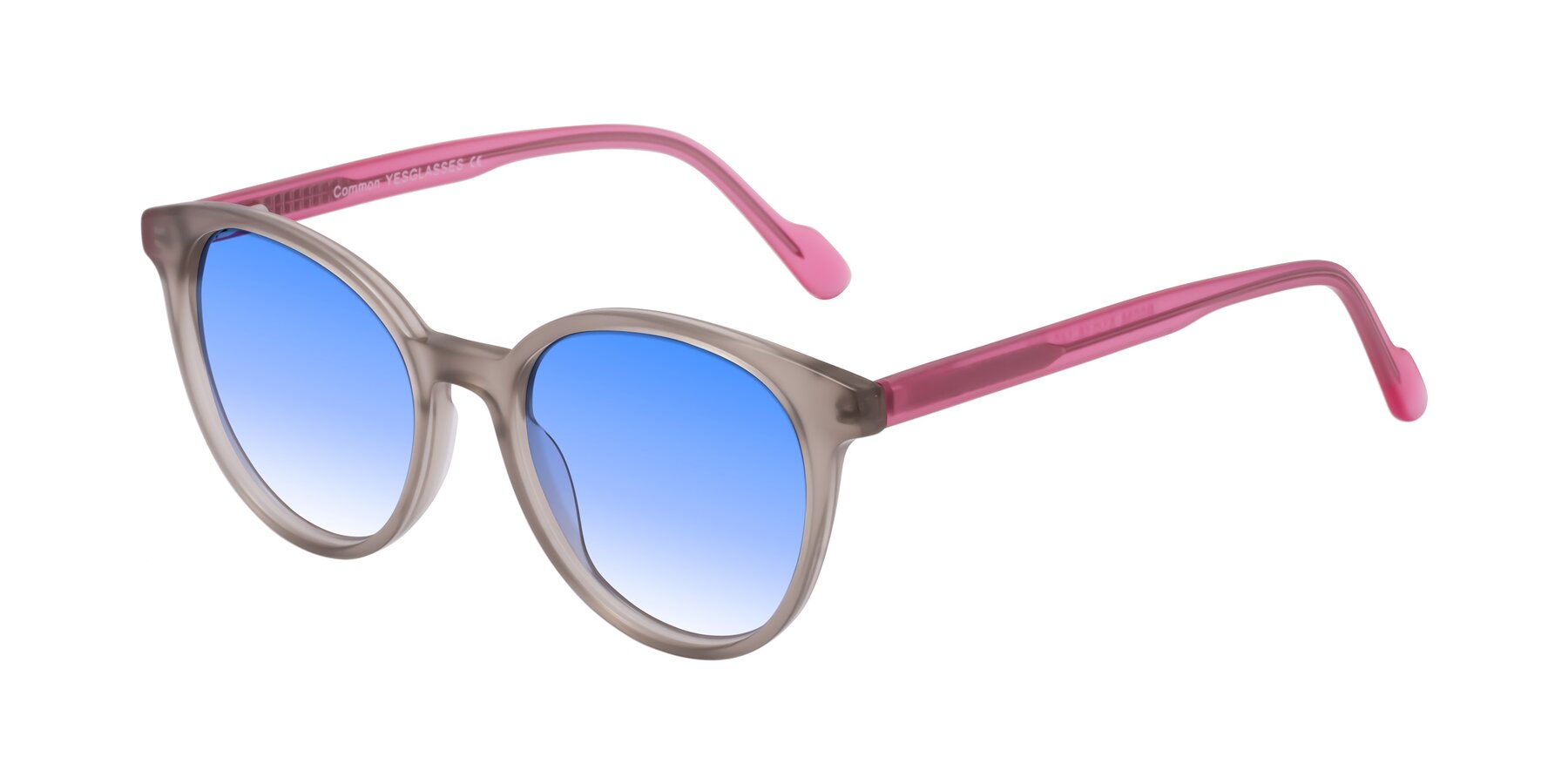 Angle of Common in Pale Olive-Pink with Blue Gradient Lenses