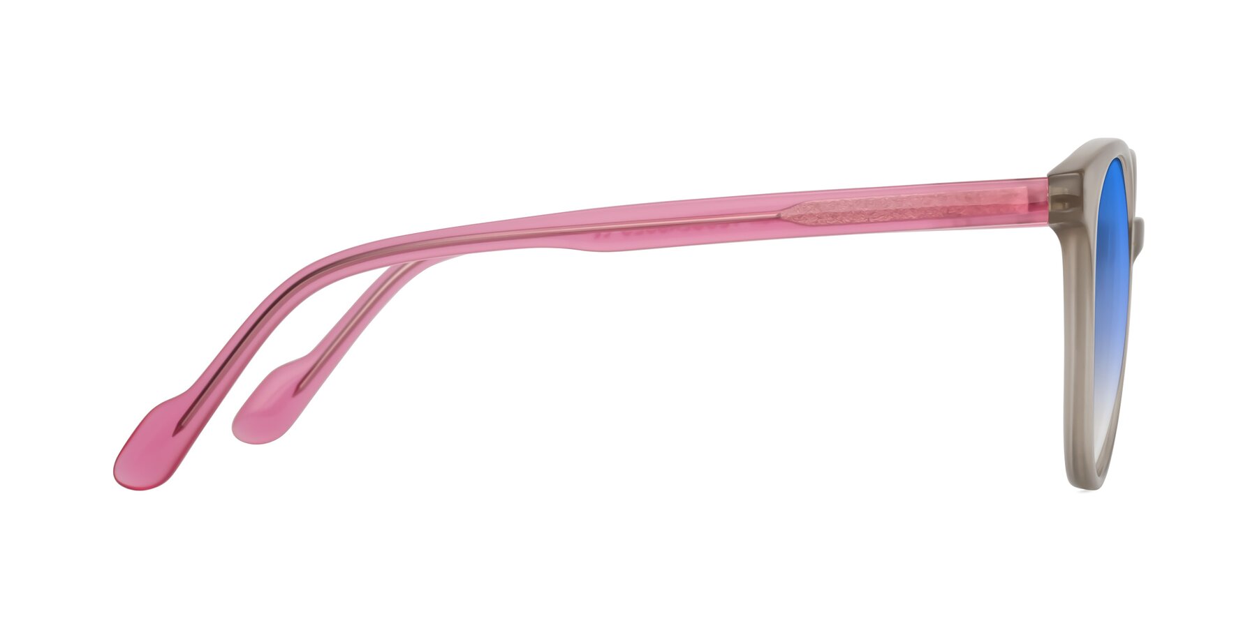 Side of Common in Pale Olive-Pink with Blue Gradient Lenses