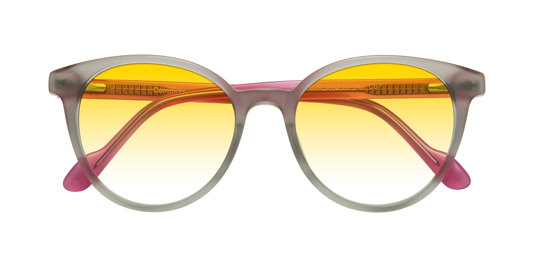 Folded Front of Common in Pale Olive-Pink with Yellow Gradient Lenses