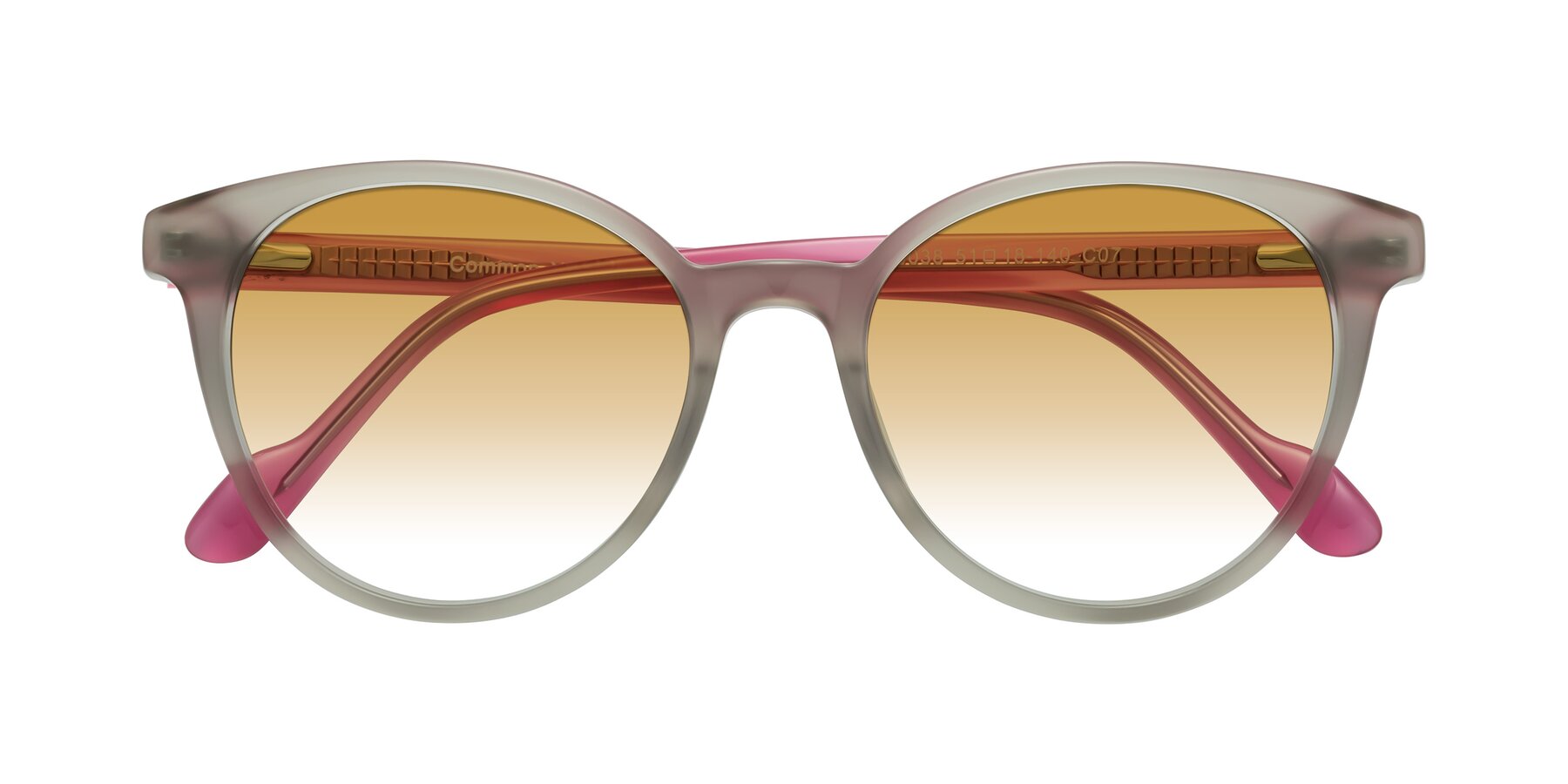 Folded Front of Common in Pale Olive-Pink with Champagne Gradient Lenses