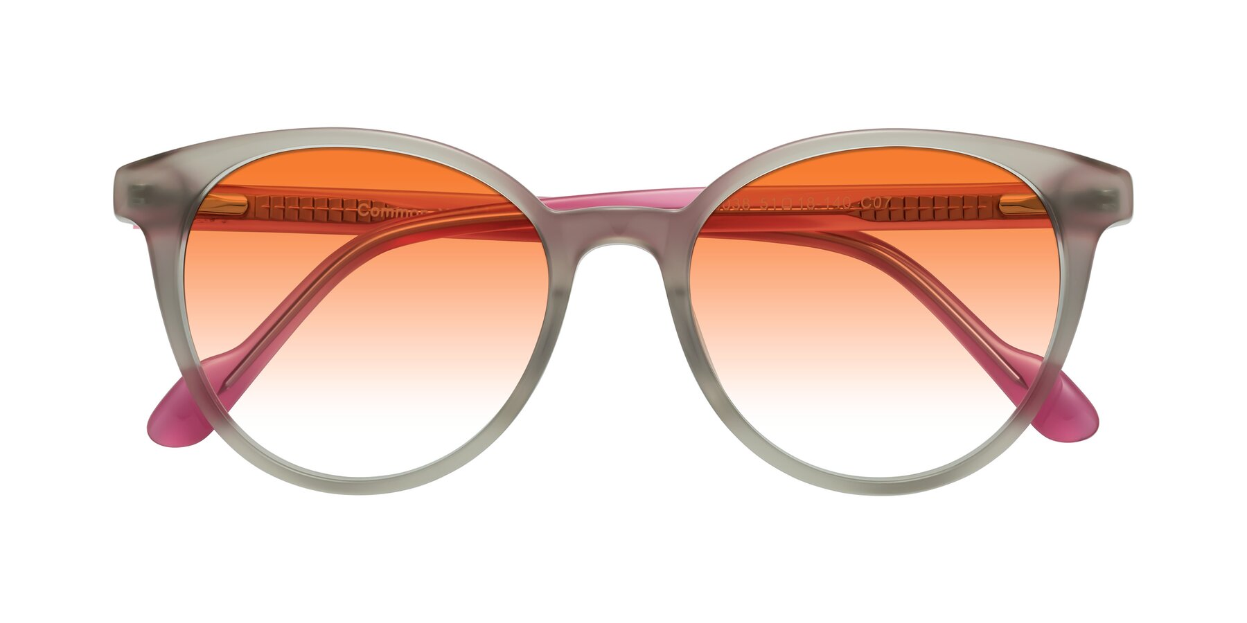 Folded Front of Common in Pale Olive-Pink with Orange Gradient Lenses