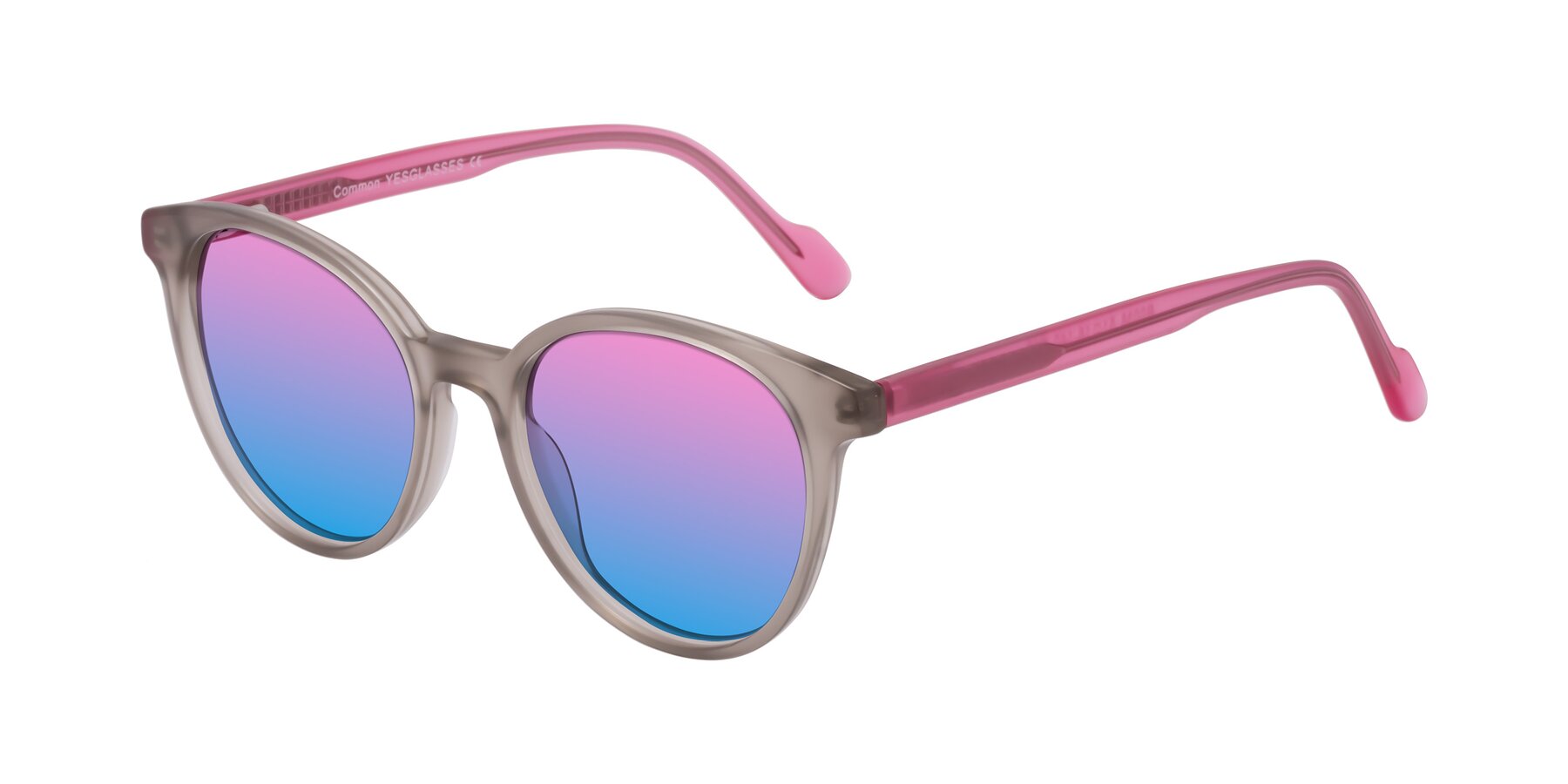 Angle of Common in Pale Olive-Pink with Pink / Blue Gradient Lenses