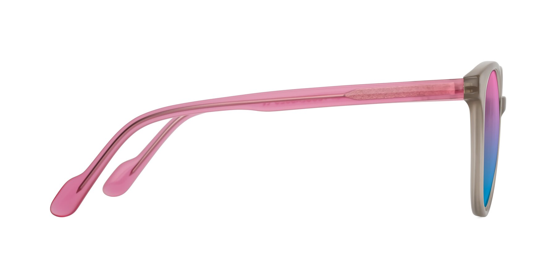 Side of Common in Pale Olive-Pink with Pink / Blue Gradient Lenses