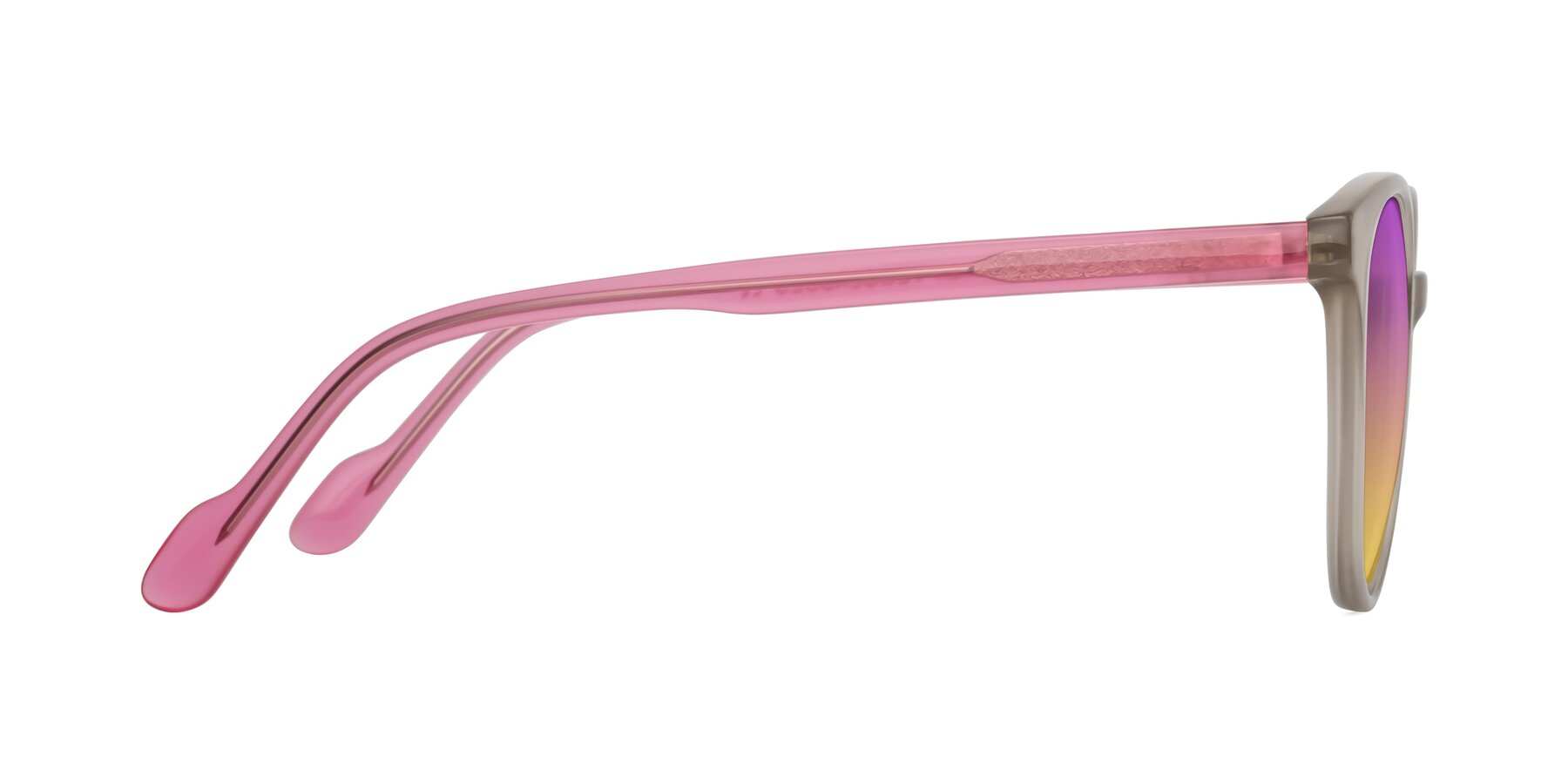 Side of Common in Pale Olive-Pink with Purple / Yellow Gradient Lenses