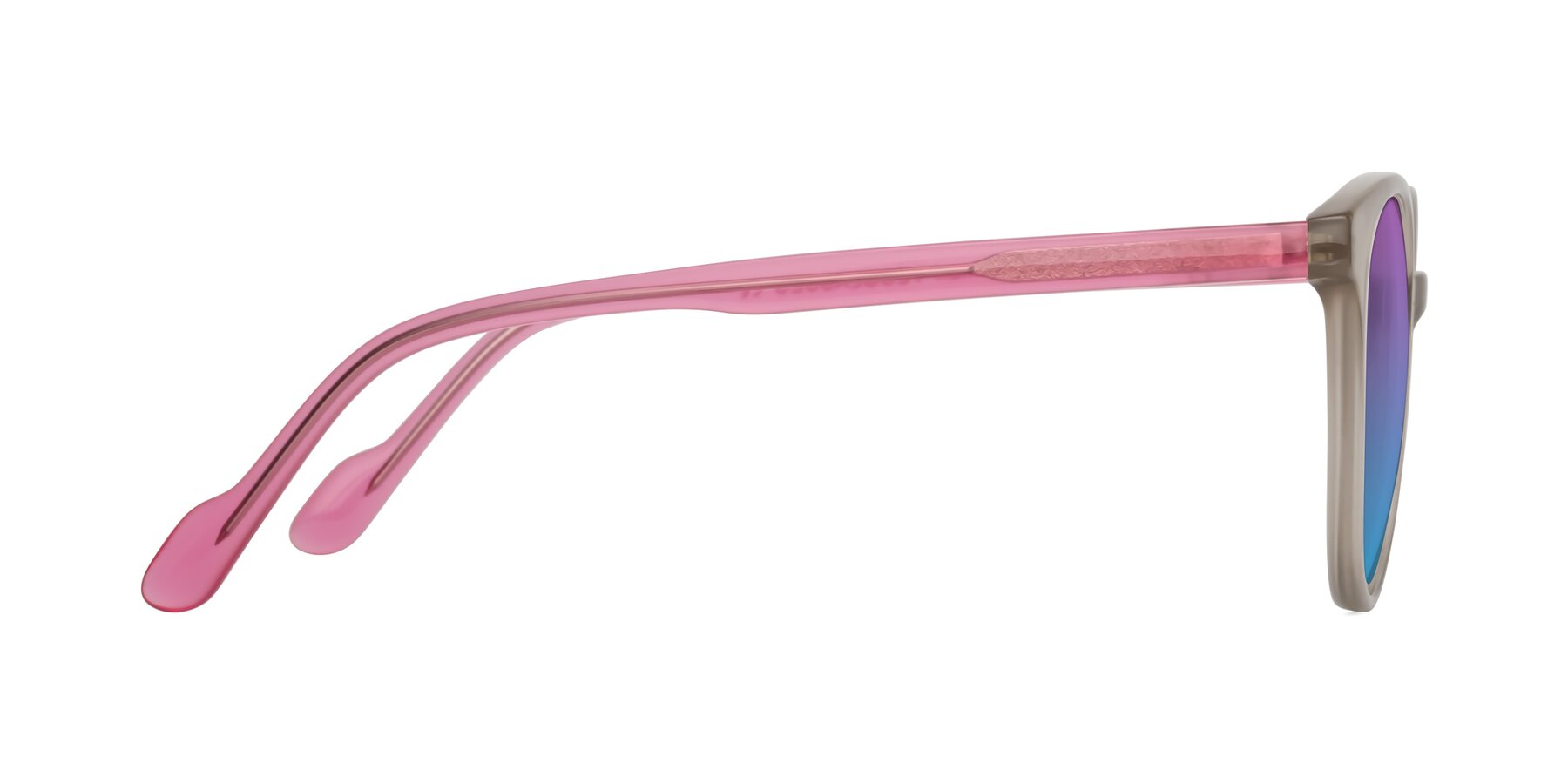 Side of Common in Pale Olive-Pink with Purple / Blue Gradient Lenses