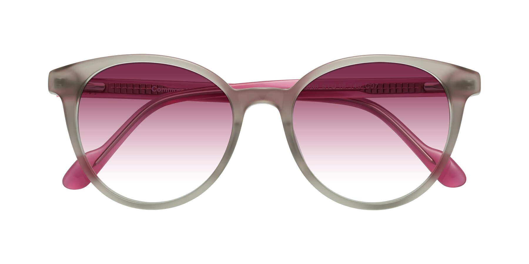 Folded Front of Common in Pale Olive-Pink with Wine Gradient Lenses