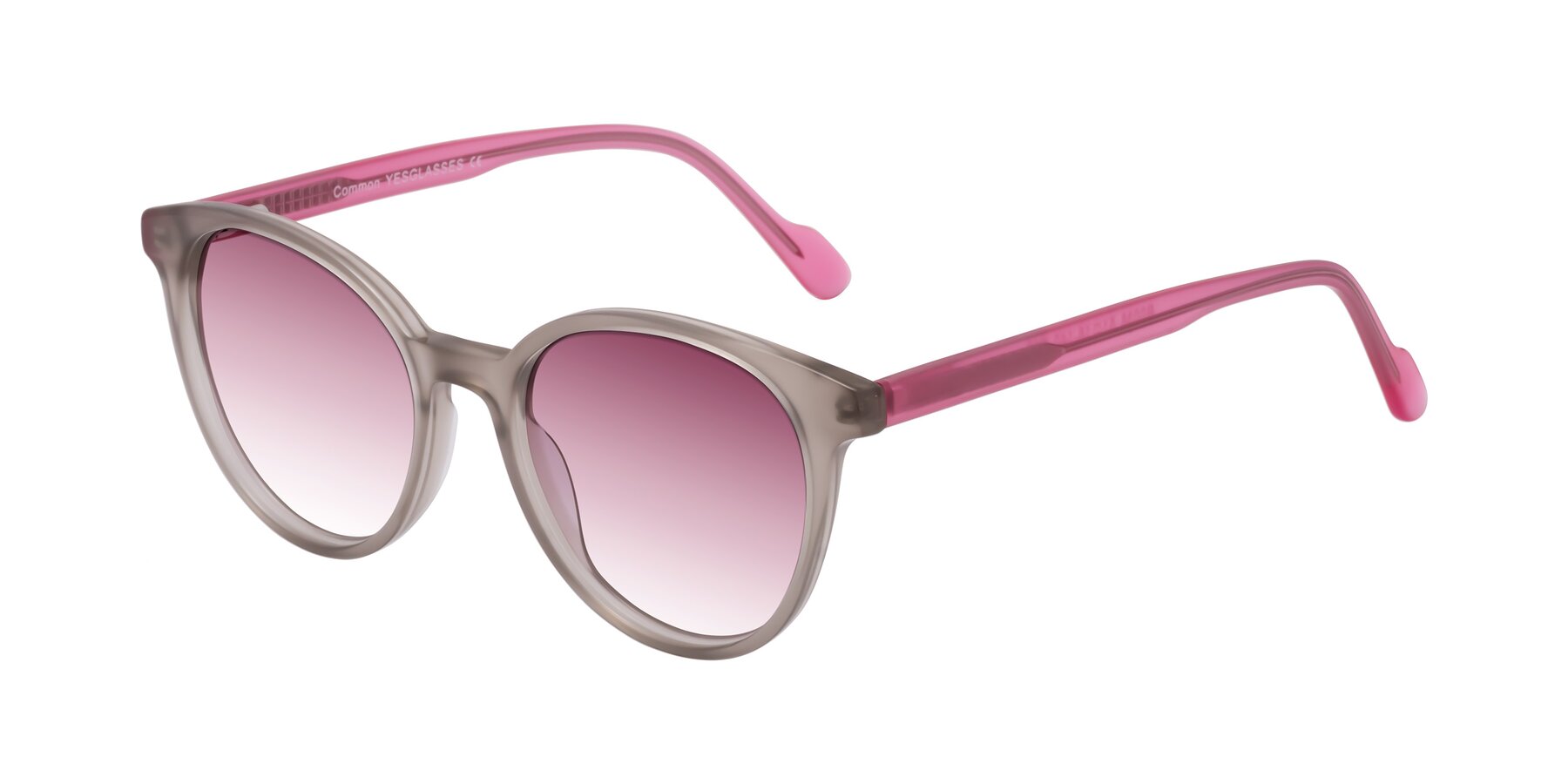 Angle of Common in Pale Olive-Pink with Wine Gradient Lenses