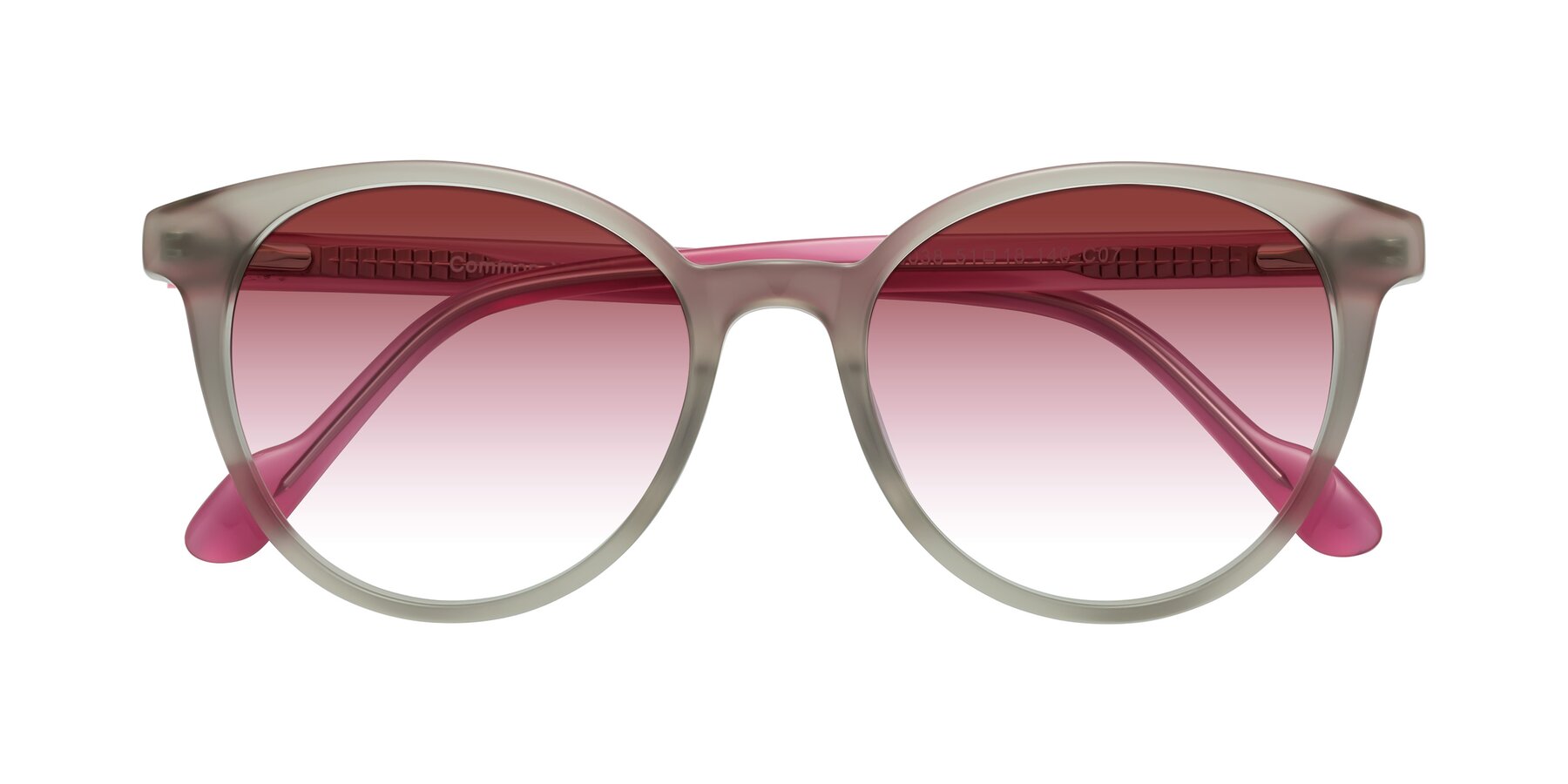 Folded Front of Common in Pale Olive-Pink with Garnet Gradient Lenses