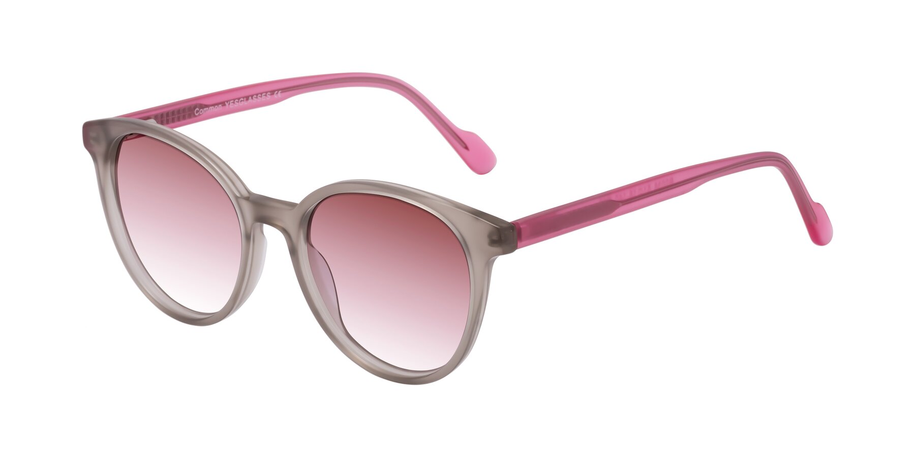 Angle of Common in Pale Olive-Pink with Garnet Gradient Lenses