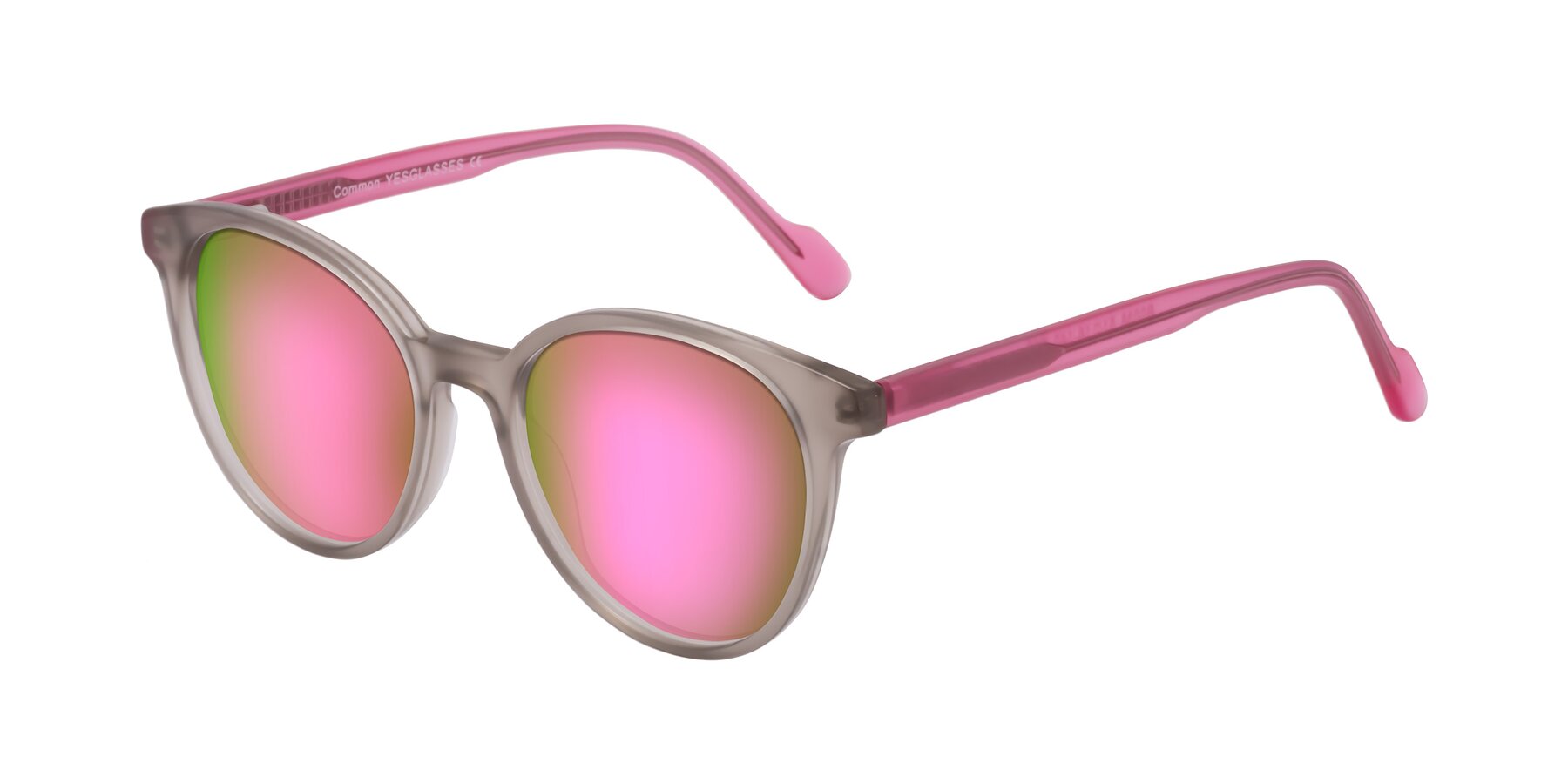 Angle of Common in Pale Olive-Pink with Pink Mirrored Lenses