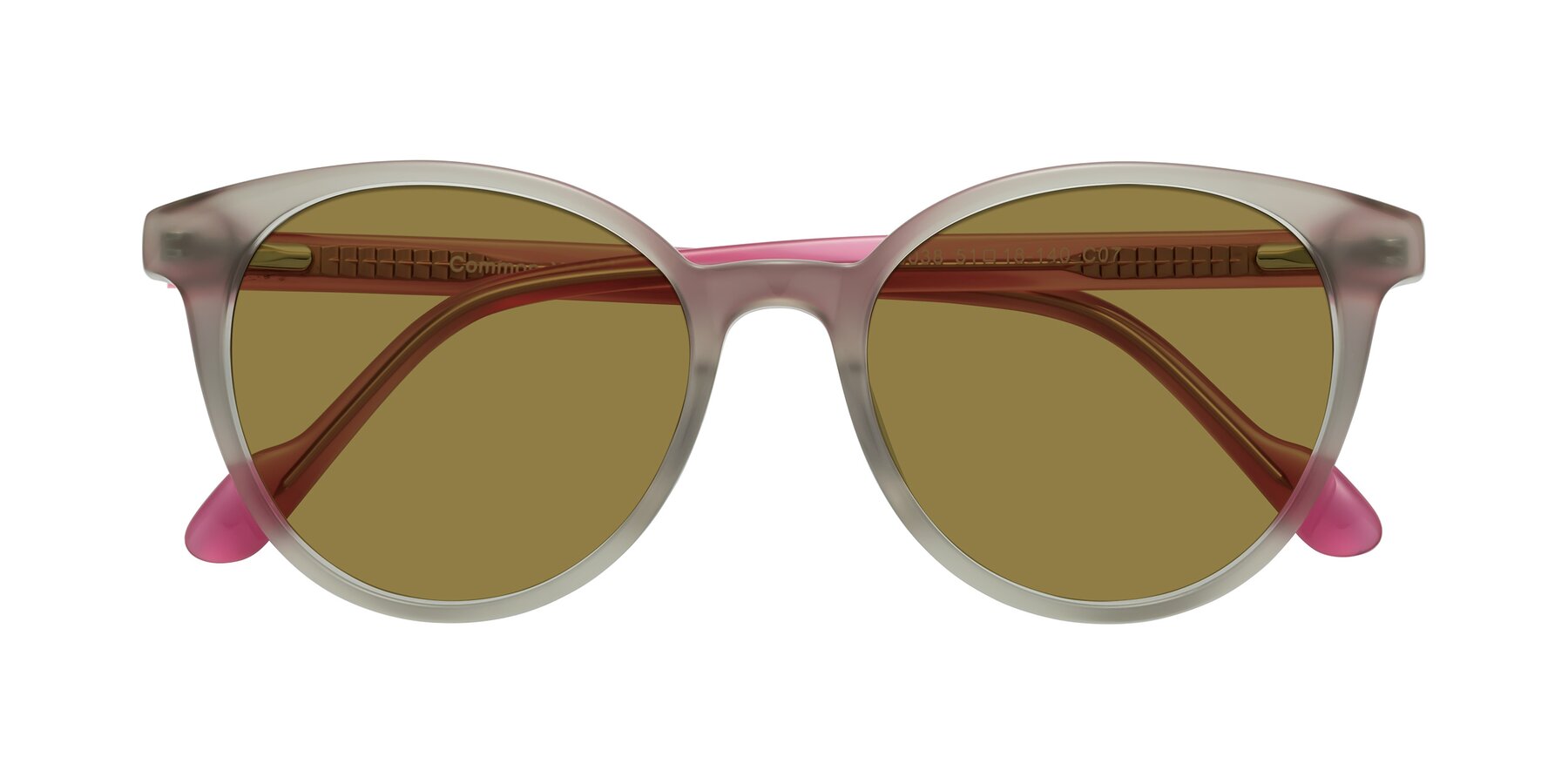 Folded Front of Common in Pale Olive-Pink with Brown Polarized Lenses