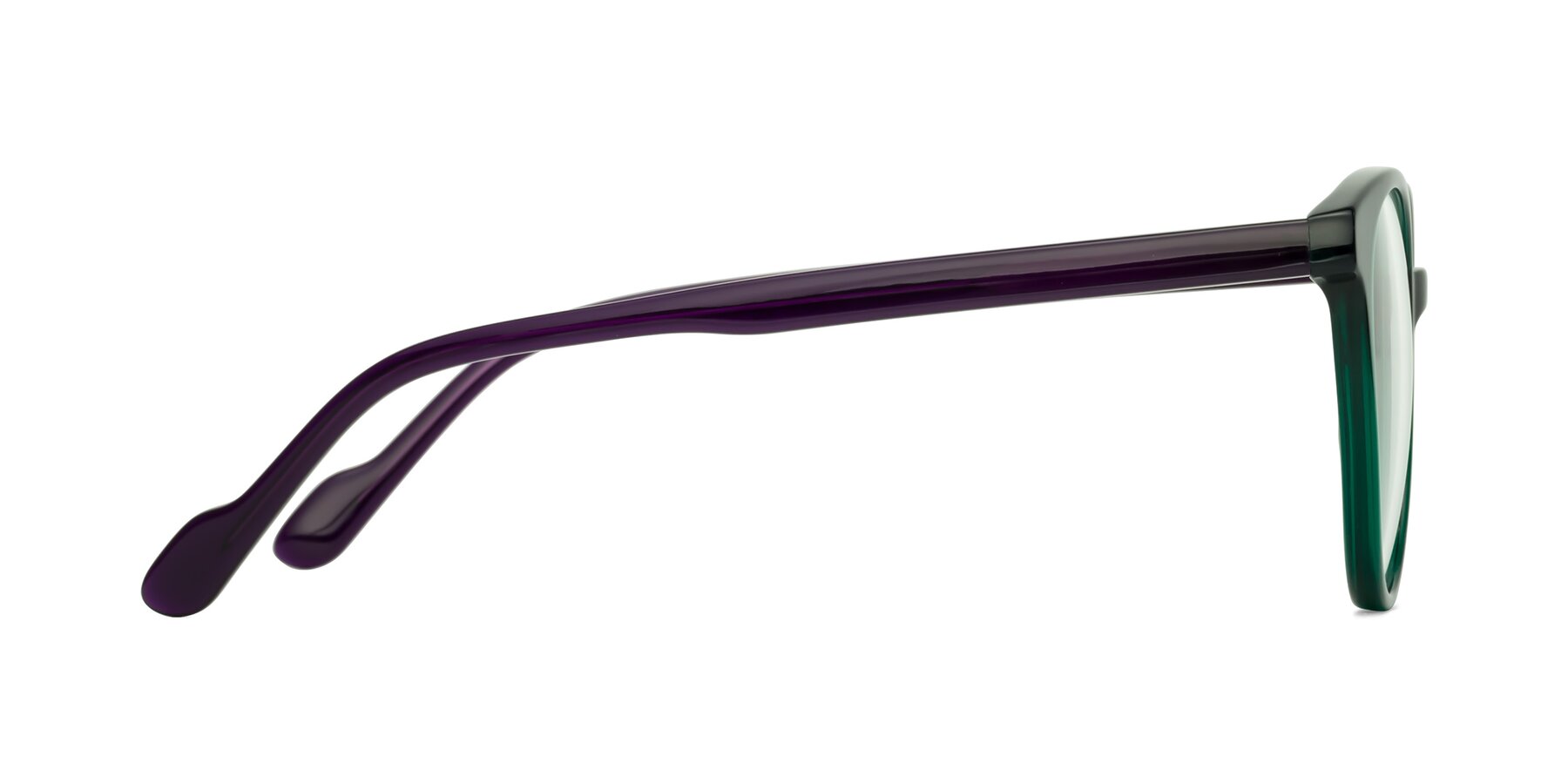 Side of Common in Green-Purple with Clear Eyeglass Lenses