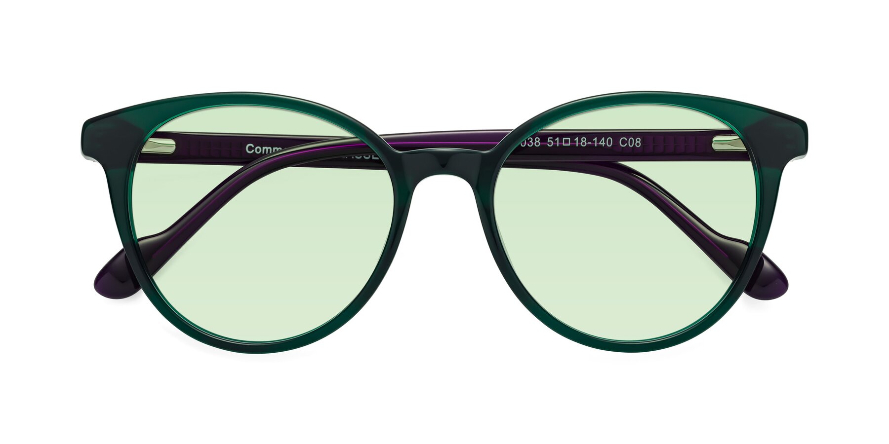 Folded Front of Common in Green-Purple with Light Green Tinted Lenses